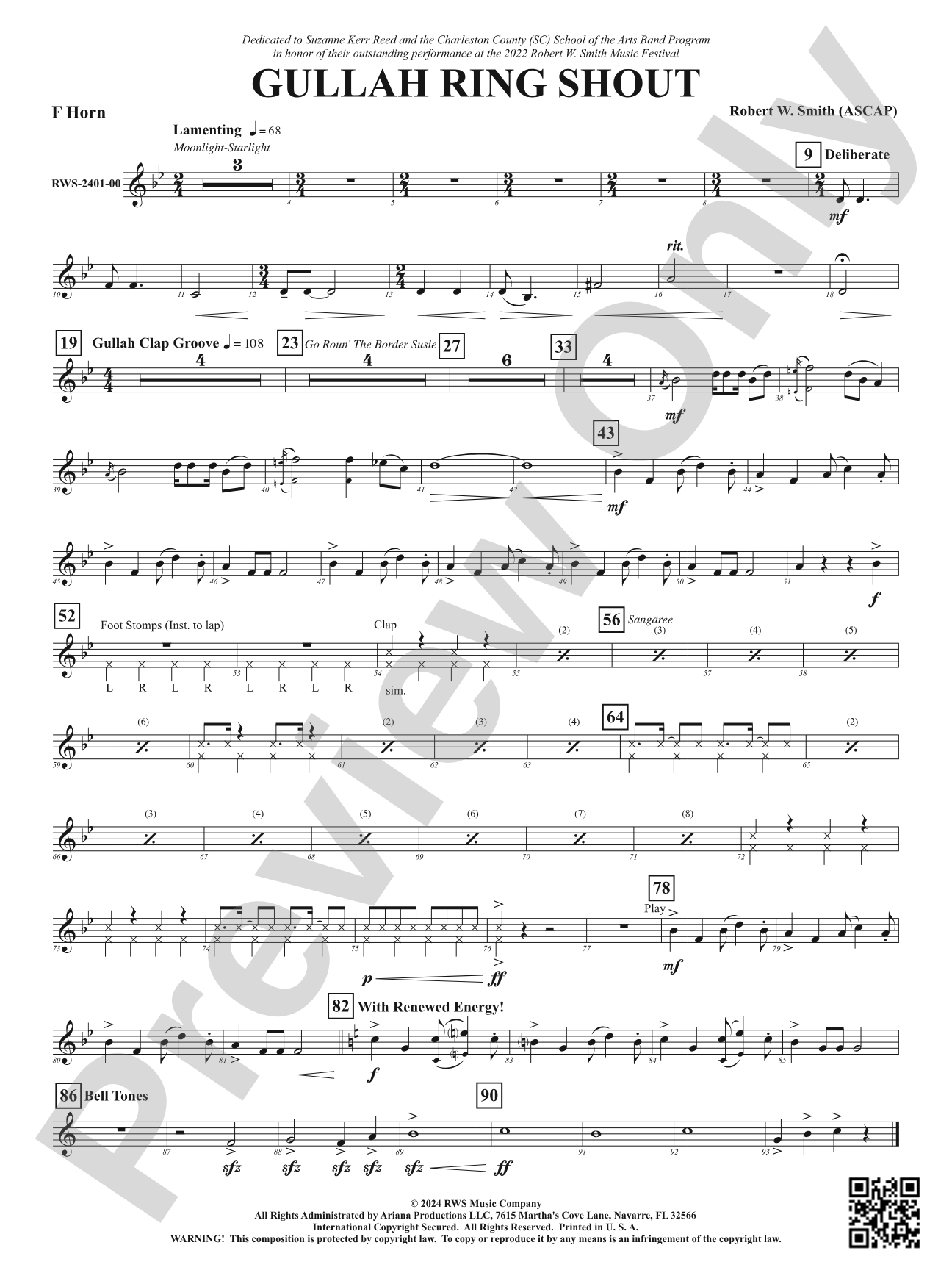 Gullah Ring Shout: 1st F Horn