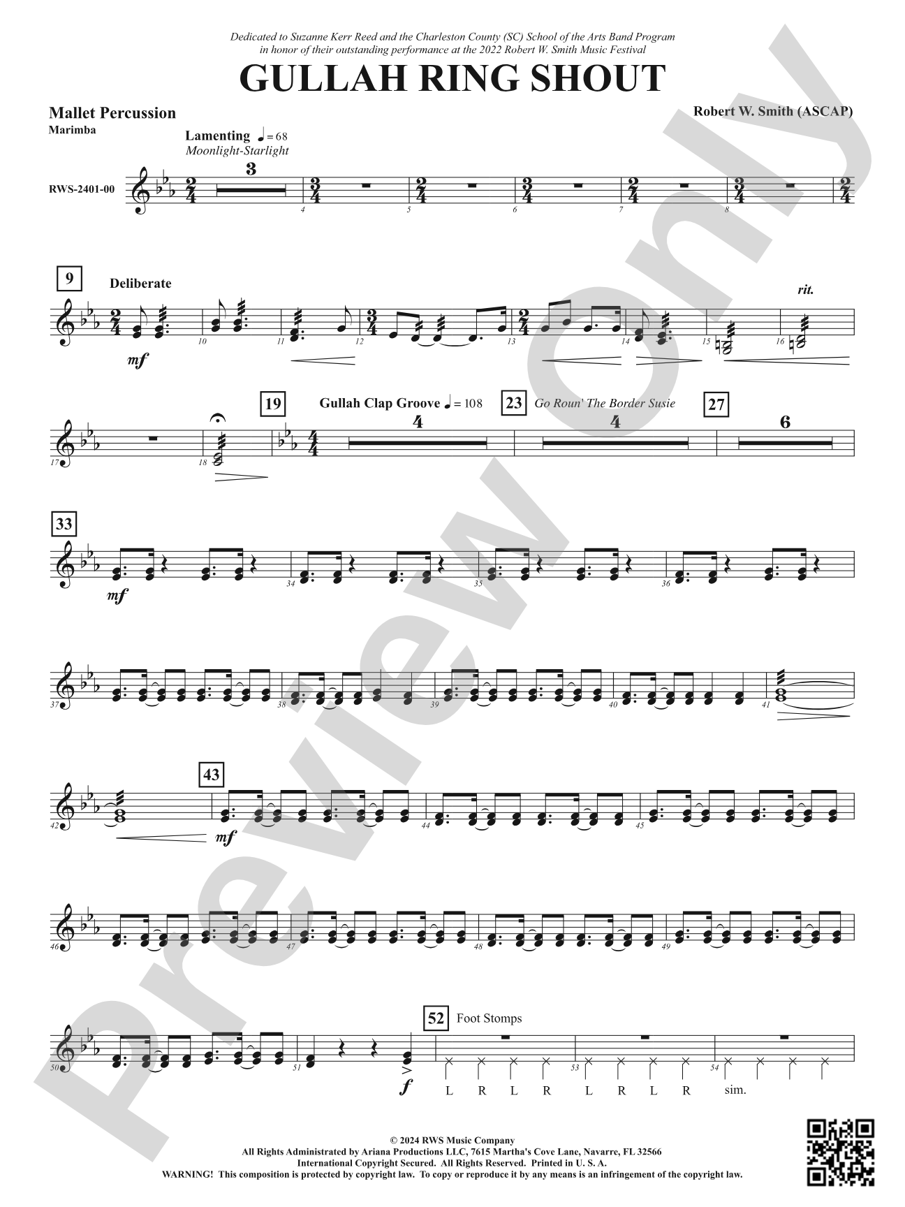 Gullah Ring Shout: 1st Mallet Percussion