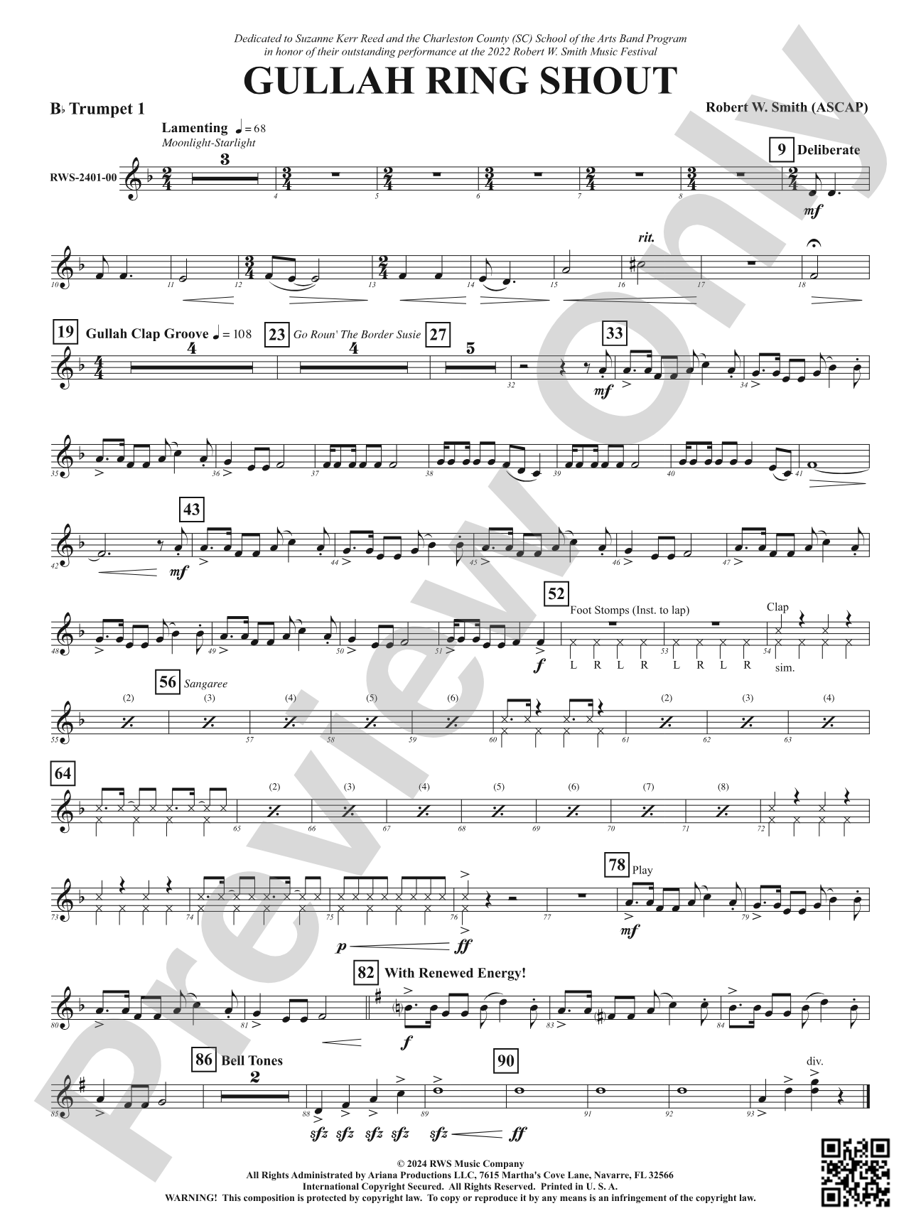 Gullah Ring Shout: 1st B-flat Trumpet