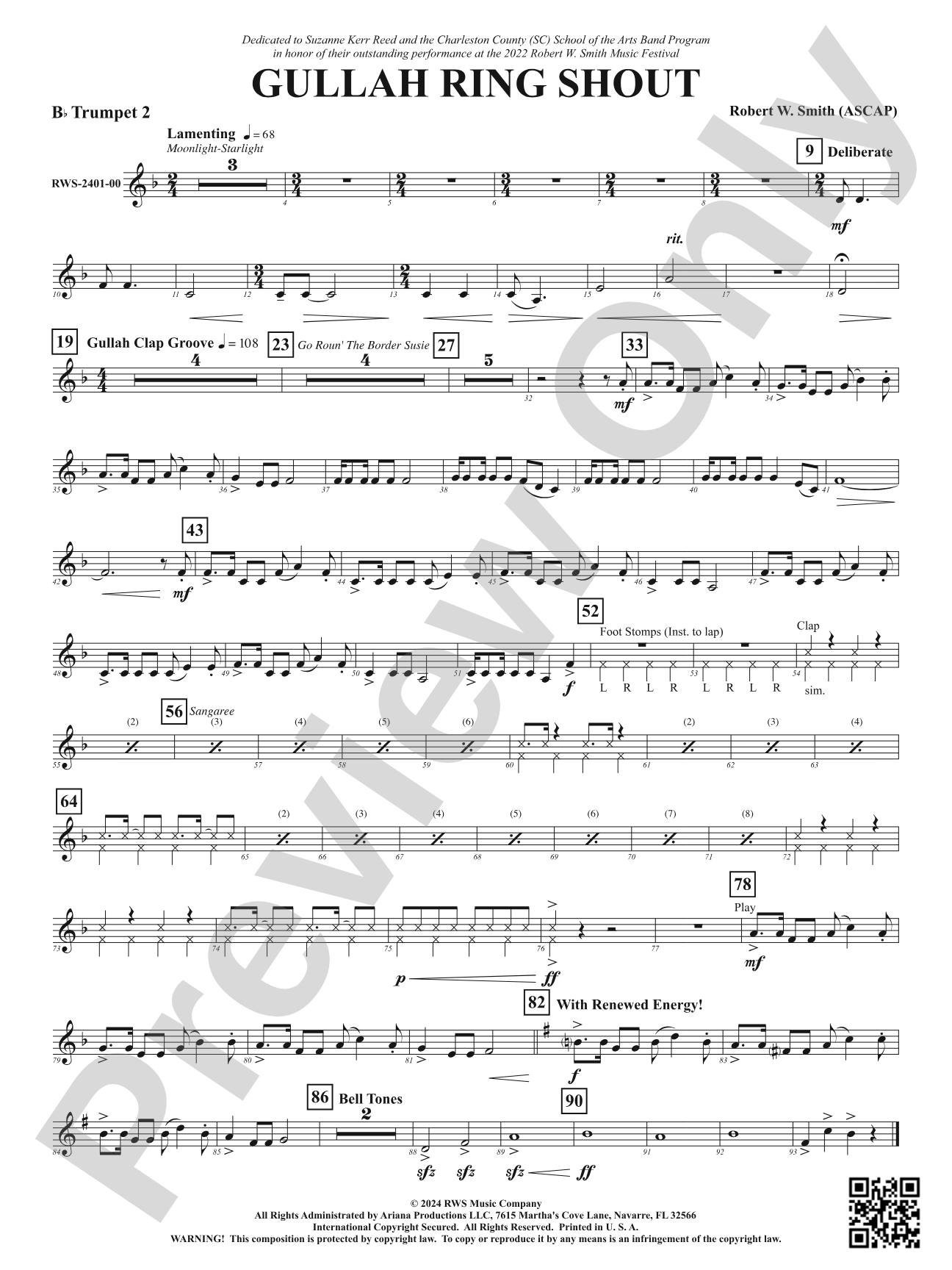 Gullah Ring Shout: 2nd B-flat Trumpet