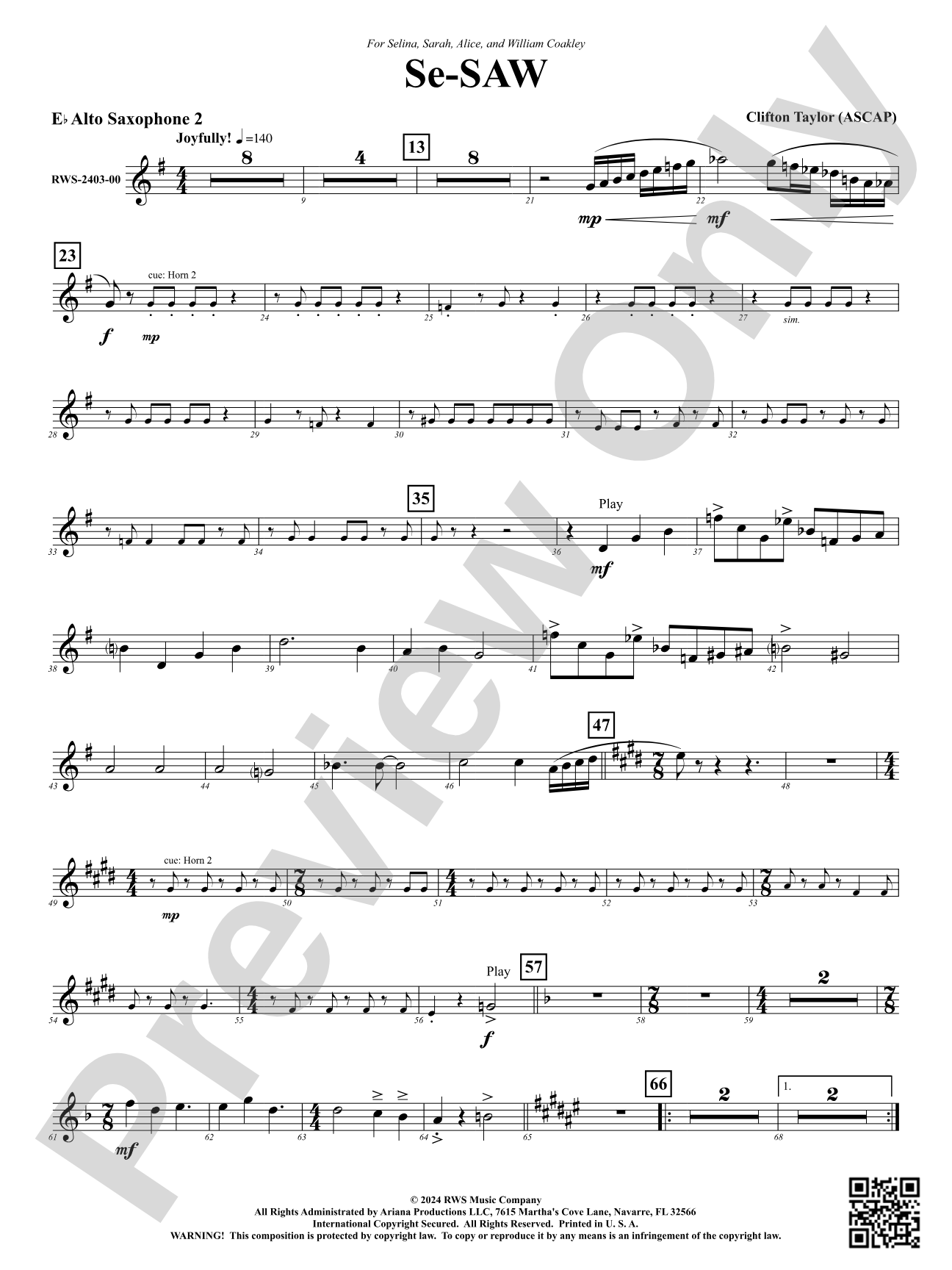 Se-SAW: 2nd E-flat Alto Saxophone