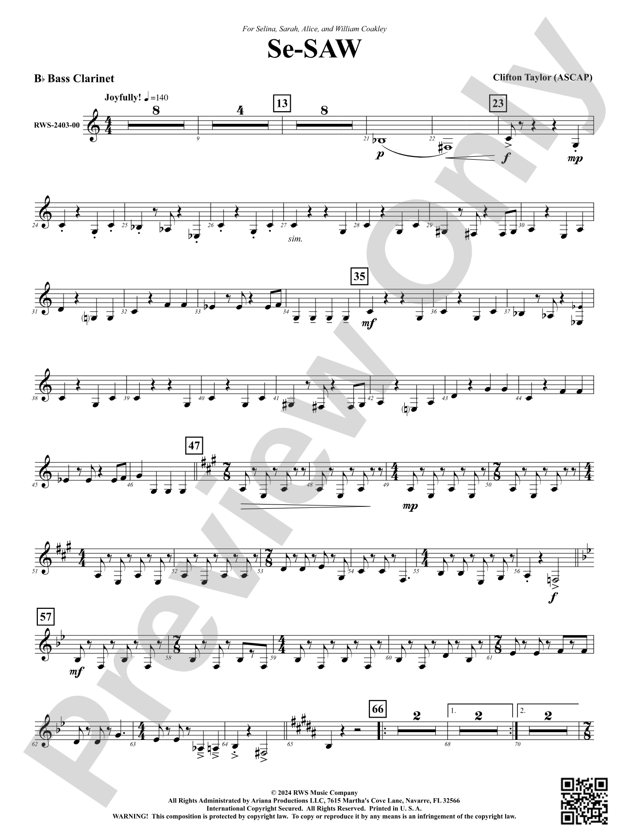 Se-SAW: Bass Clarinet