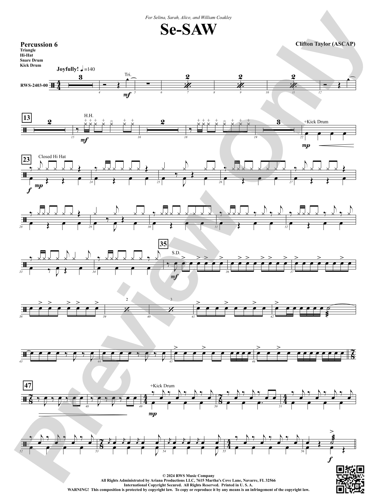 Se-SAW: 6th Percussion