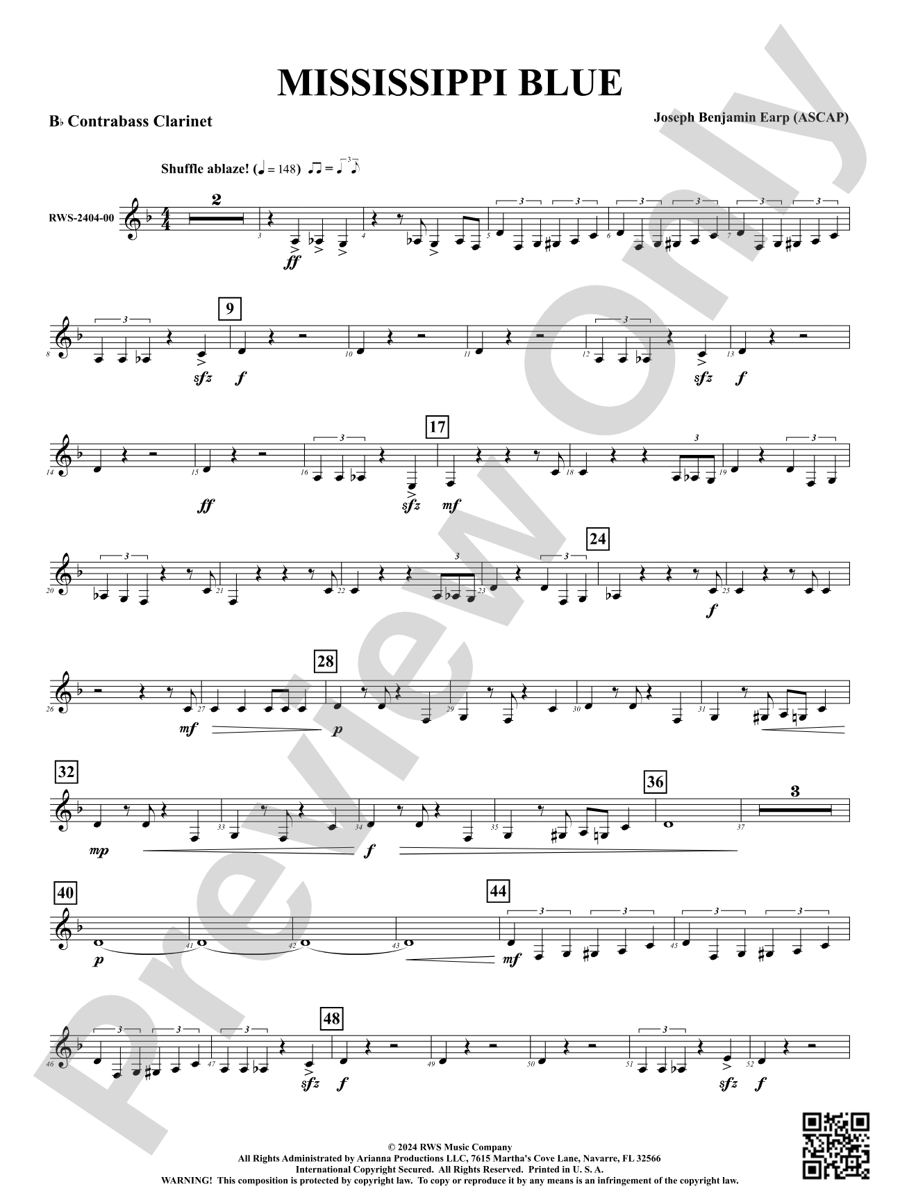 Mississippi Blue: B-flat Contrabass Clarinet