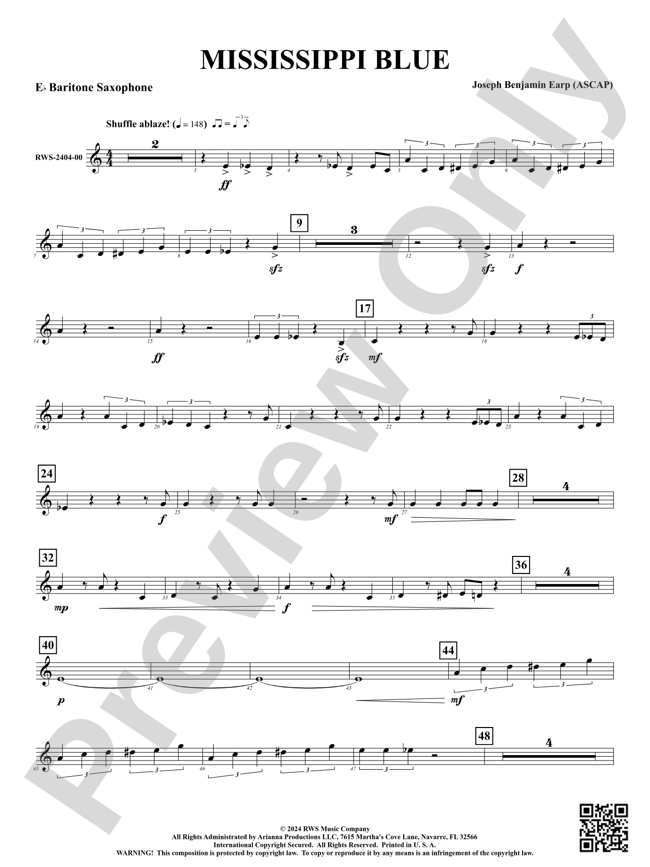 Mississippi Blue: E-flat Baritone Saxophone