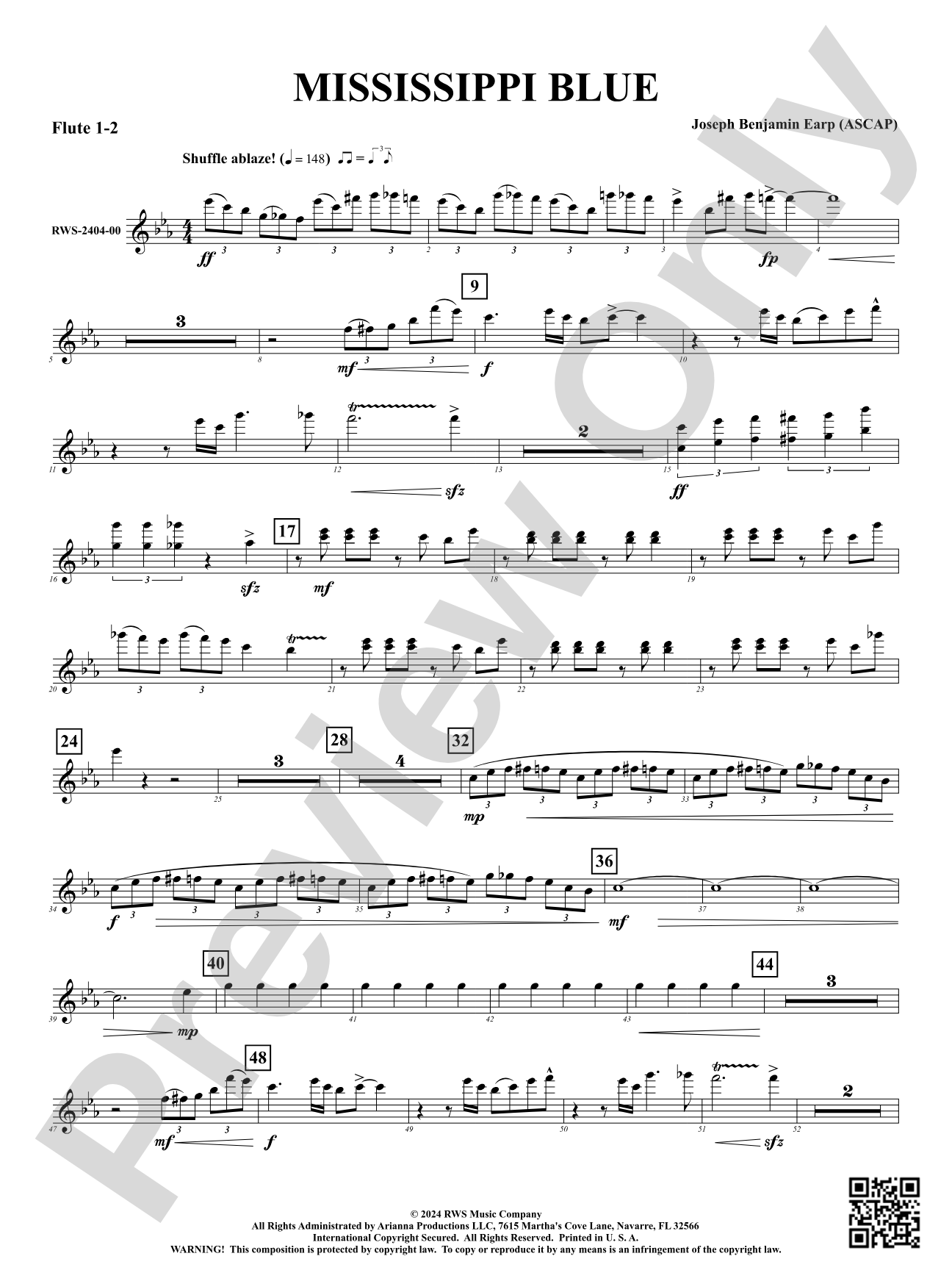 Mississippi Blue: 1st & 2nd Flute
