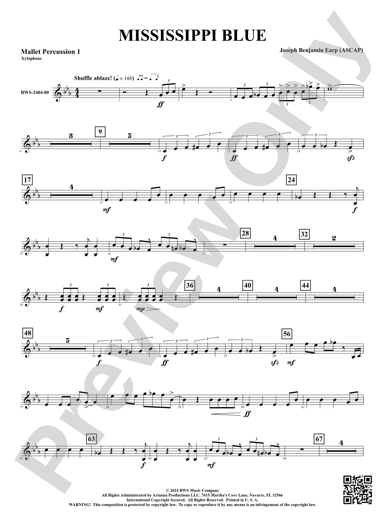 Mississippi Blue: 1st Mallet Percussion