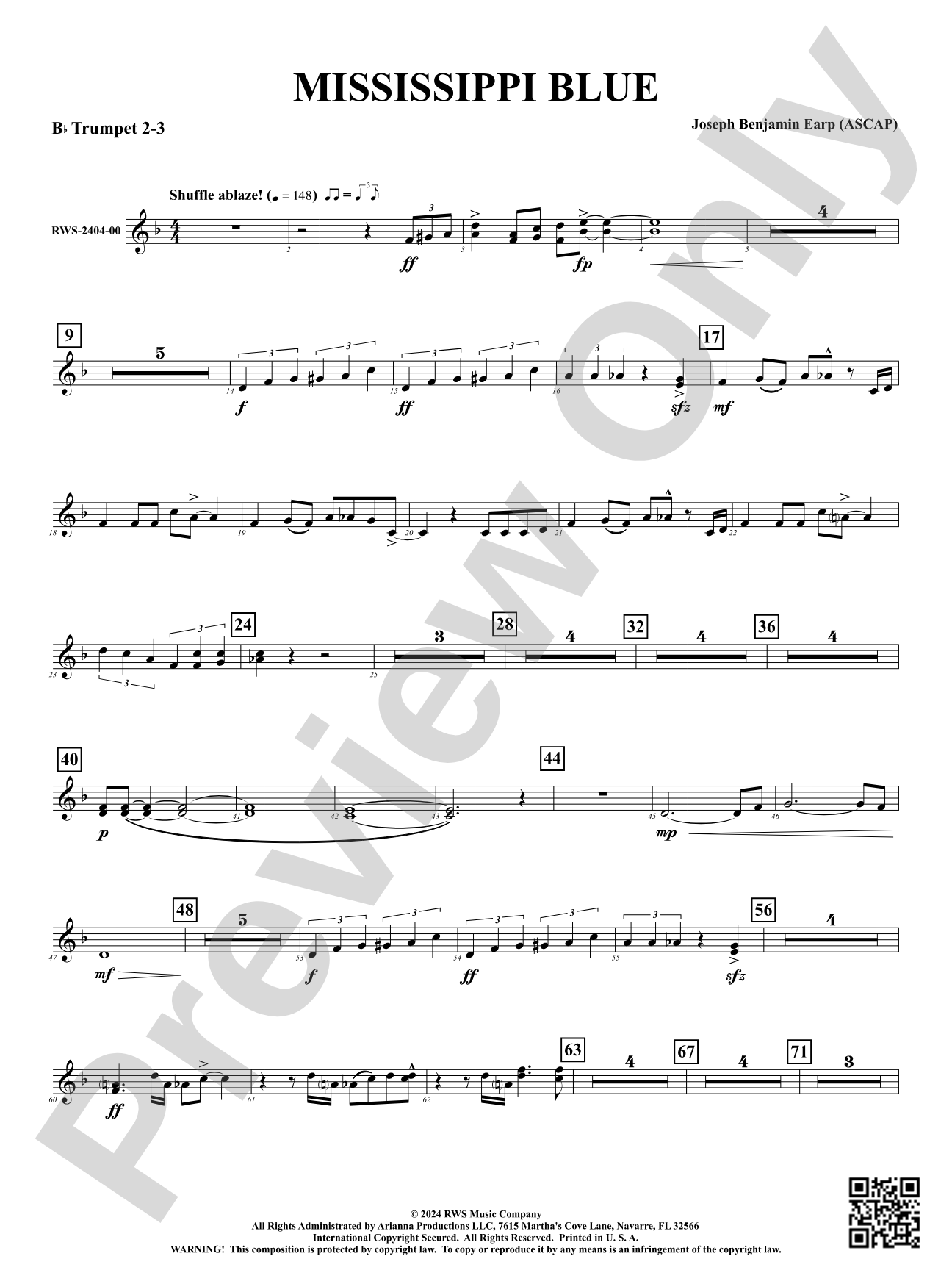 Mississippi Blue: 2nd & 3rd Trumpet