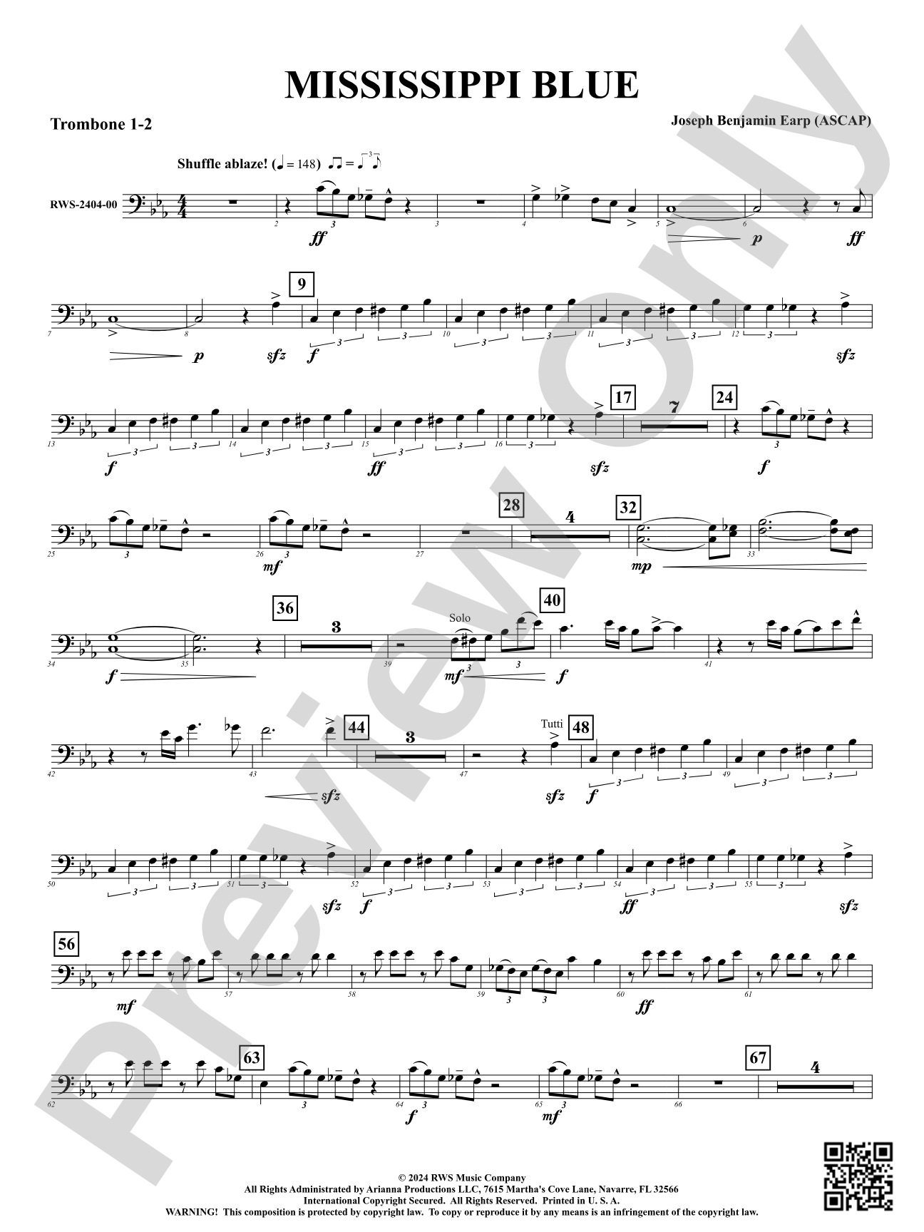 Mississippi Blue: 1st & 2nd Trombones