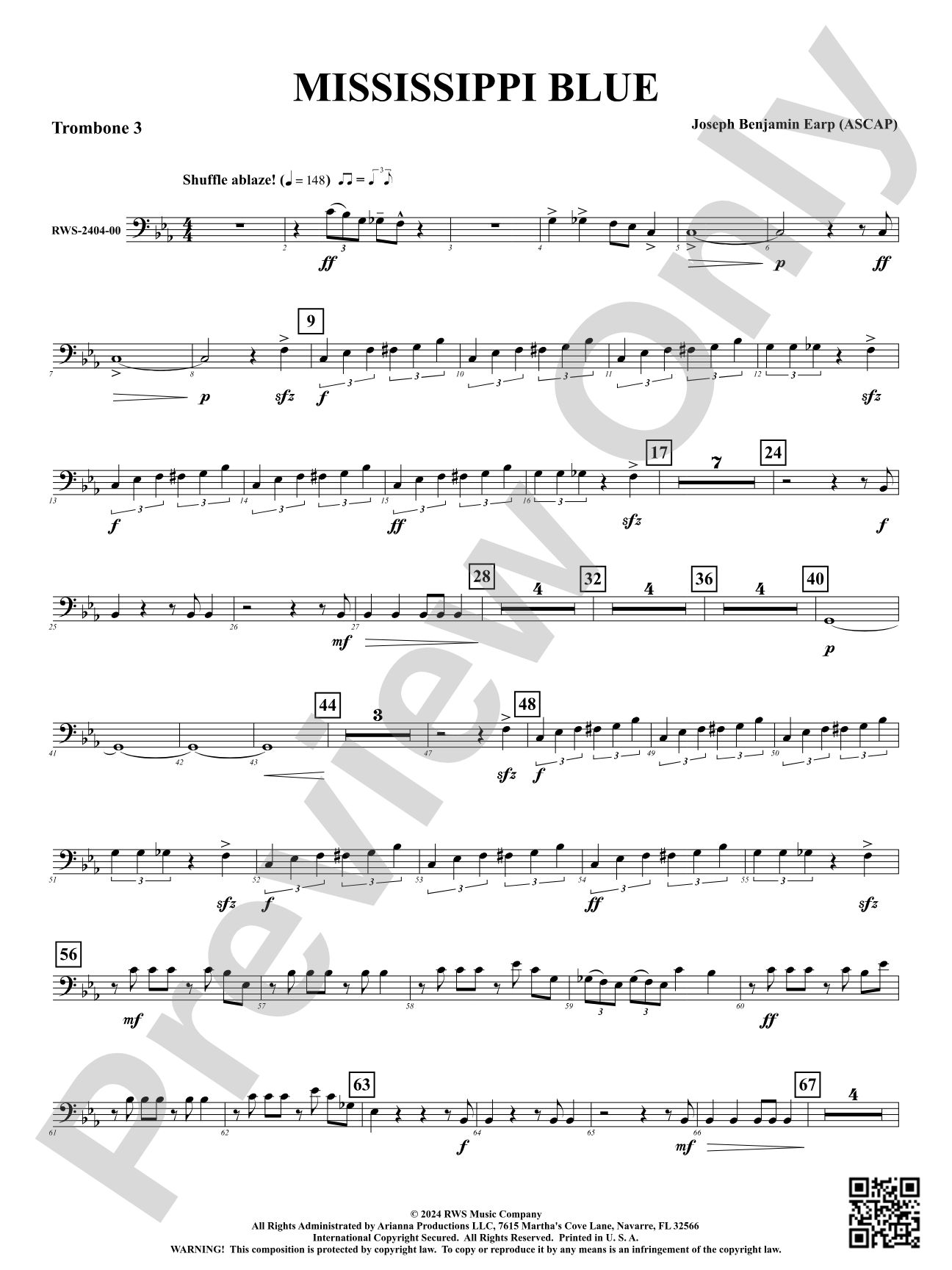Mississippi Blue: 3rd Trombone