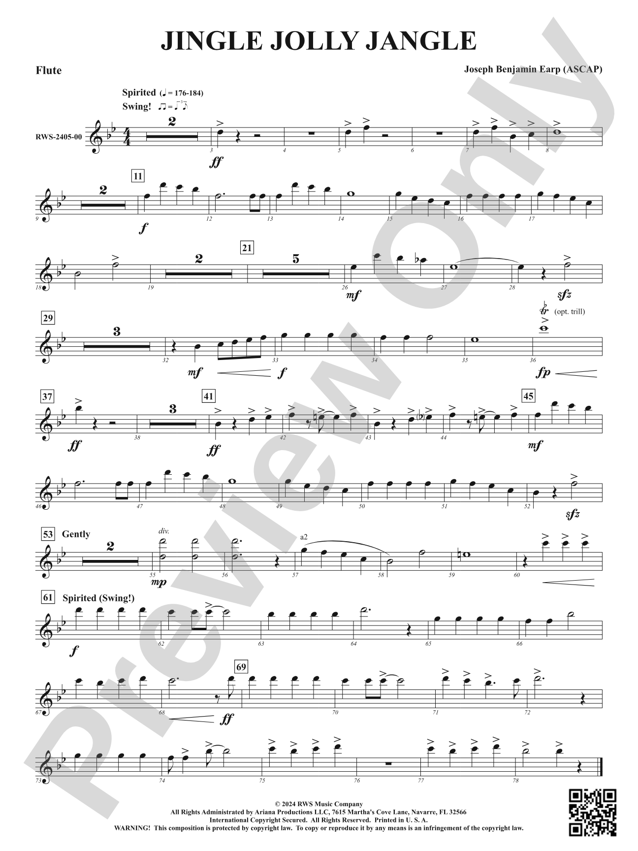Jingle Jolly Jangle: 1st Flute