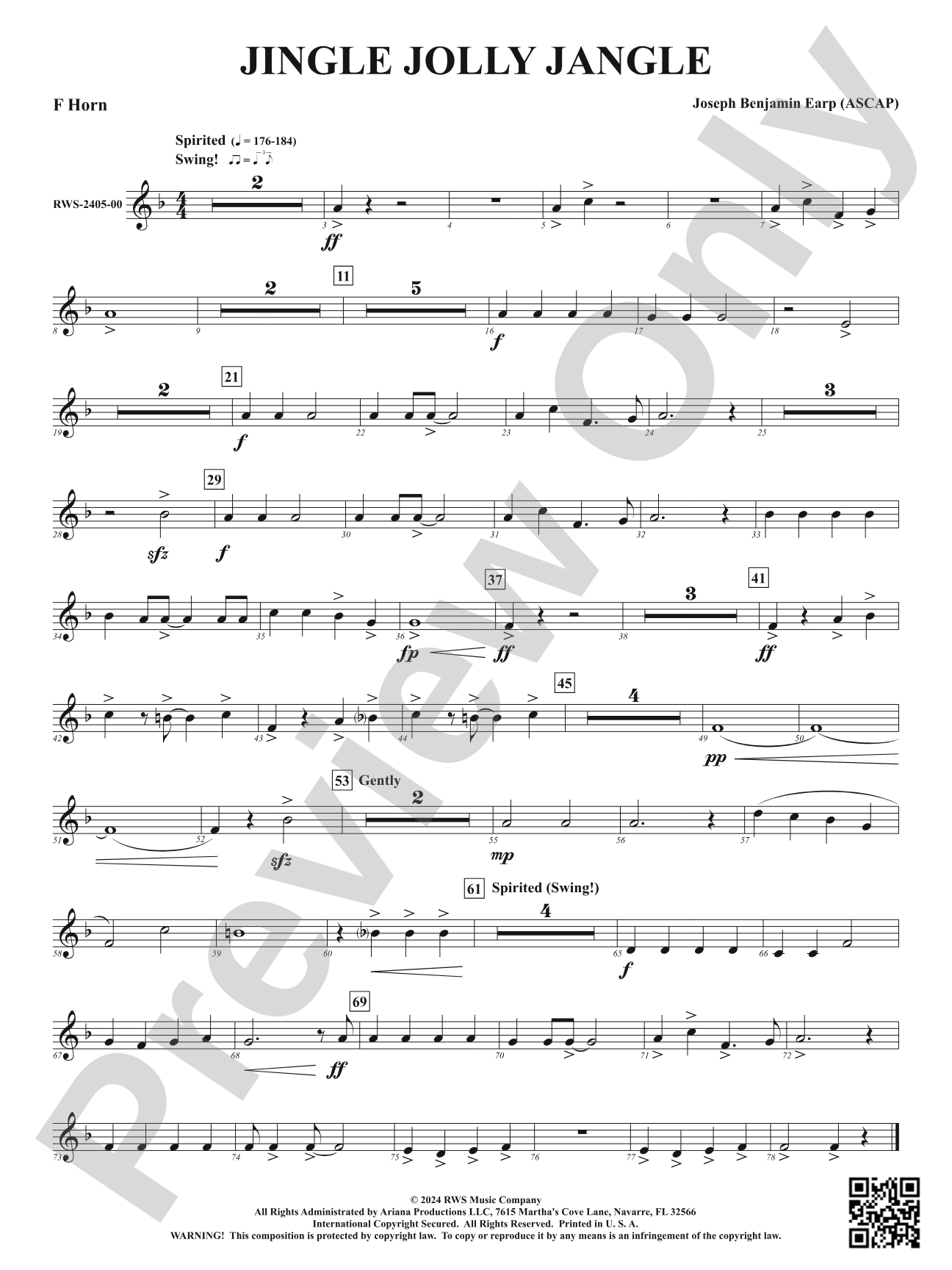 Jingle Jolly Jangle: 1st F Horn