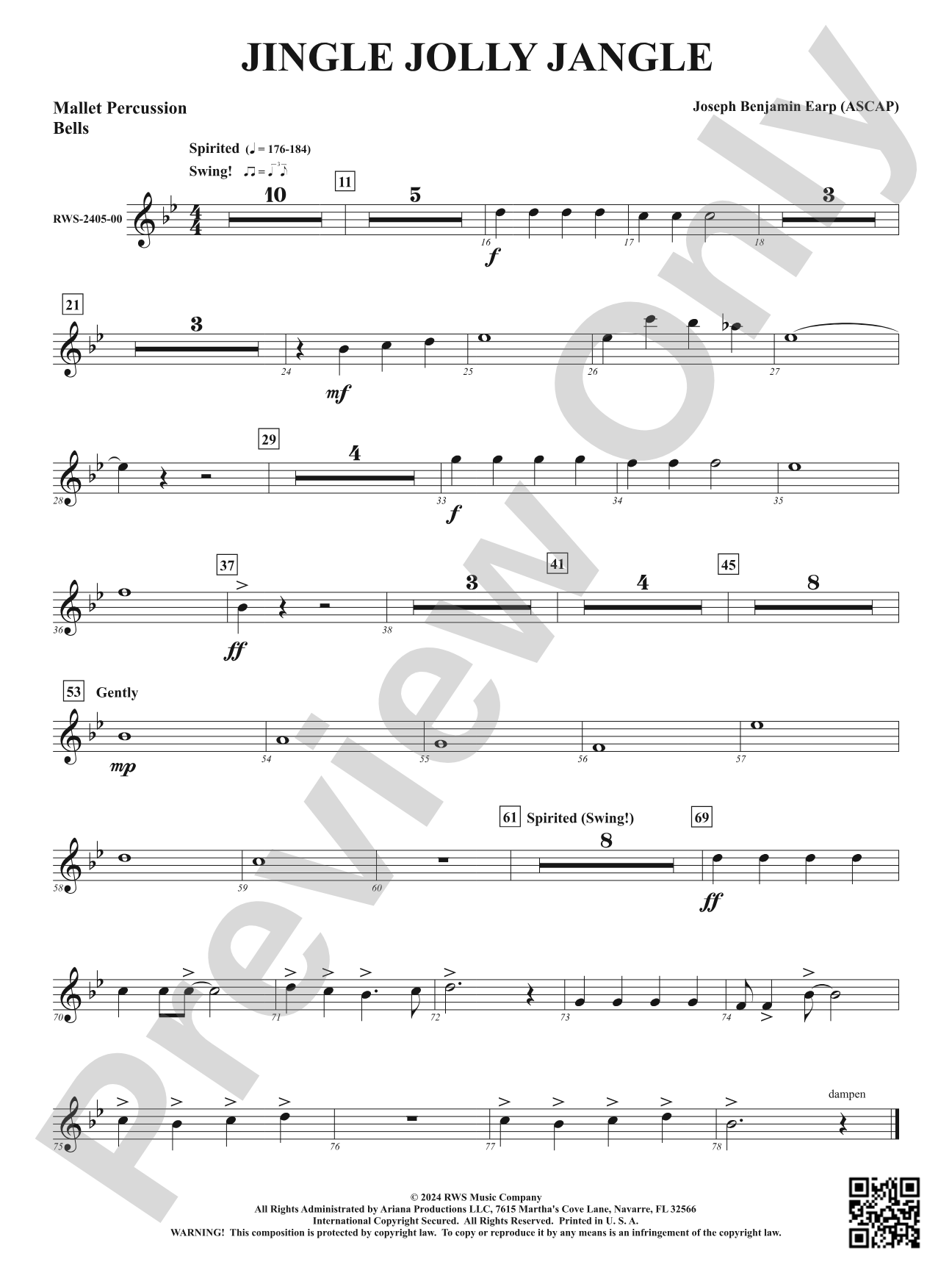 Jingle Jolly Jangle: 1st Mallet Percussion