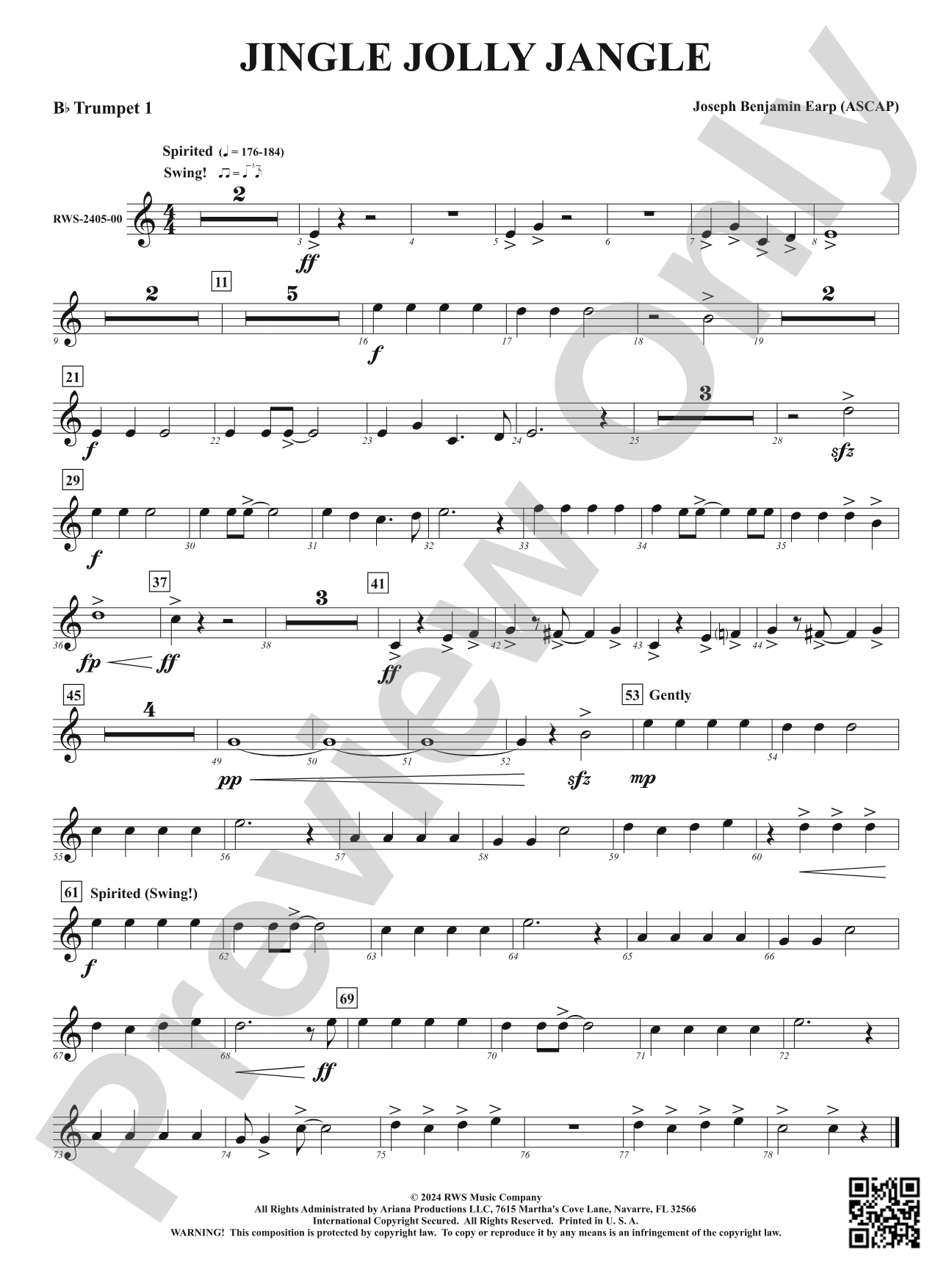 Jingle Jolly Jangle: 1st B-flat Trumpet