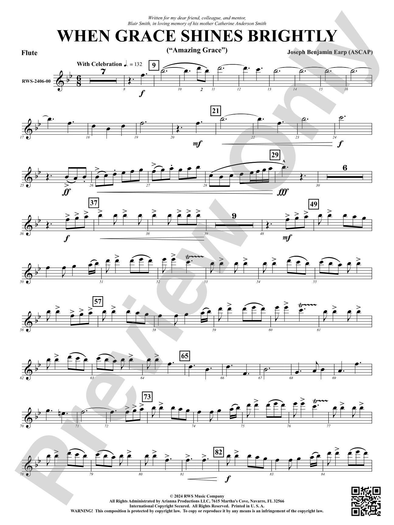 When Grace Shines Brightly - ("Amazing Grace"): 1st Flute