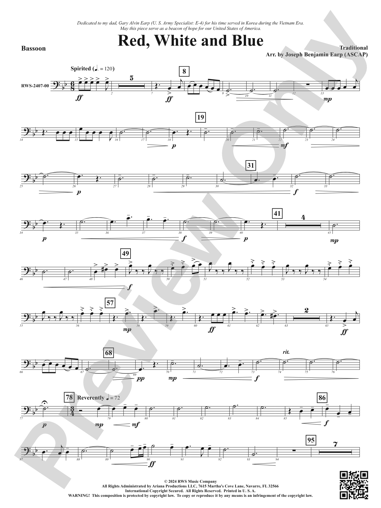 Red, White and Blue: Bassoon