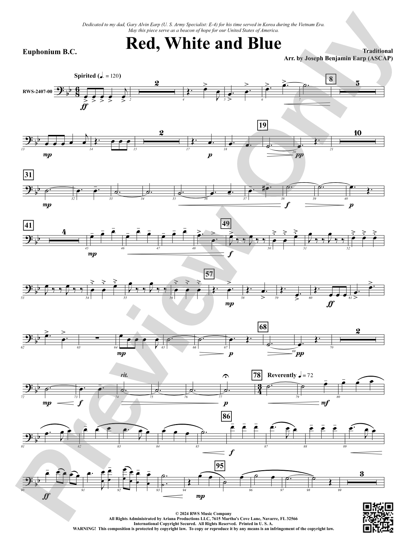 Red, White and Blue: Baritone B.C.