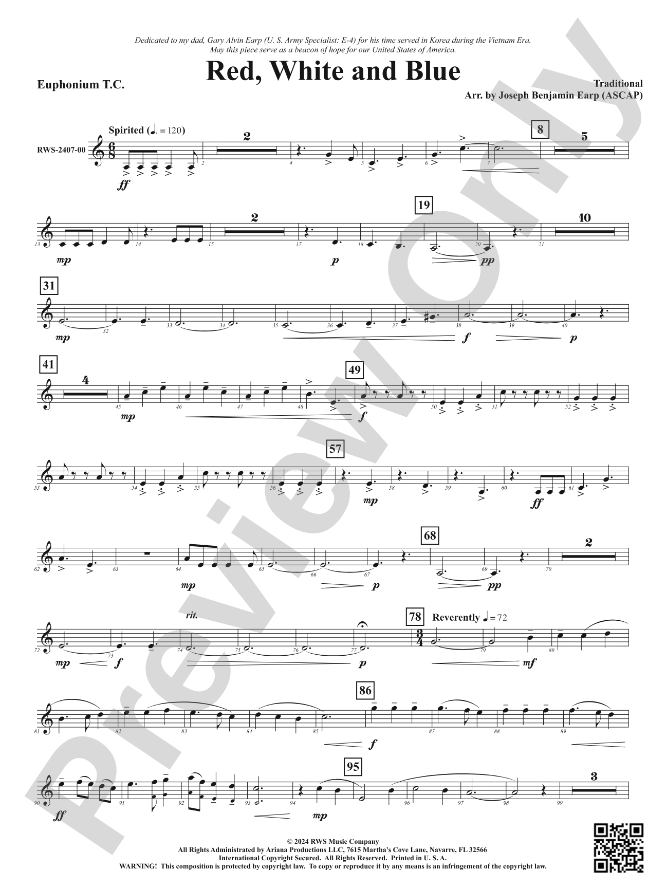 Red, White and Blue: Baritone T.C.