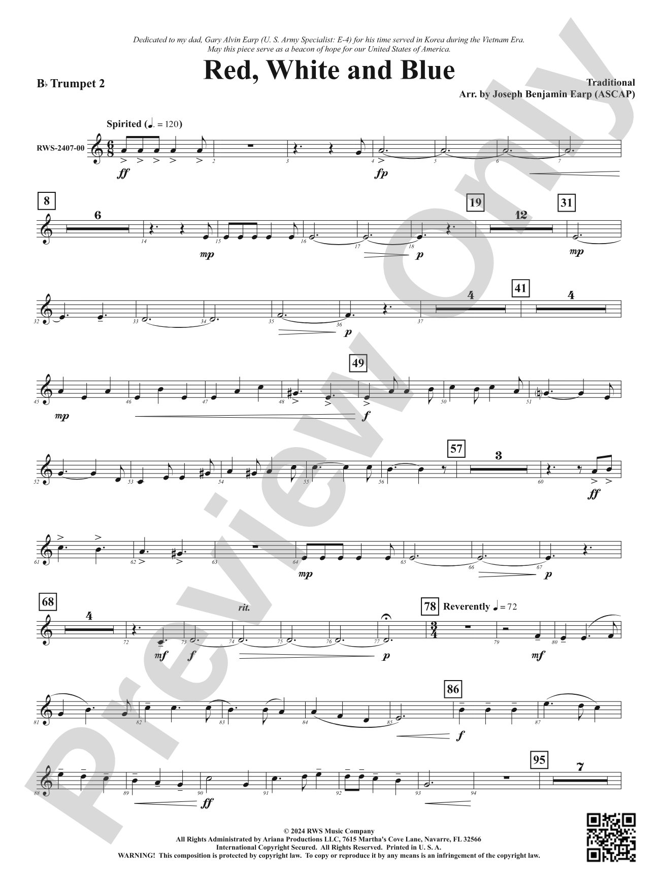 Red, White and Blue: 2nd B-flat Trumpet