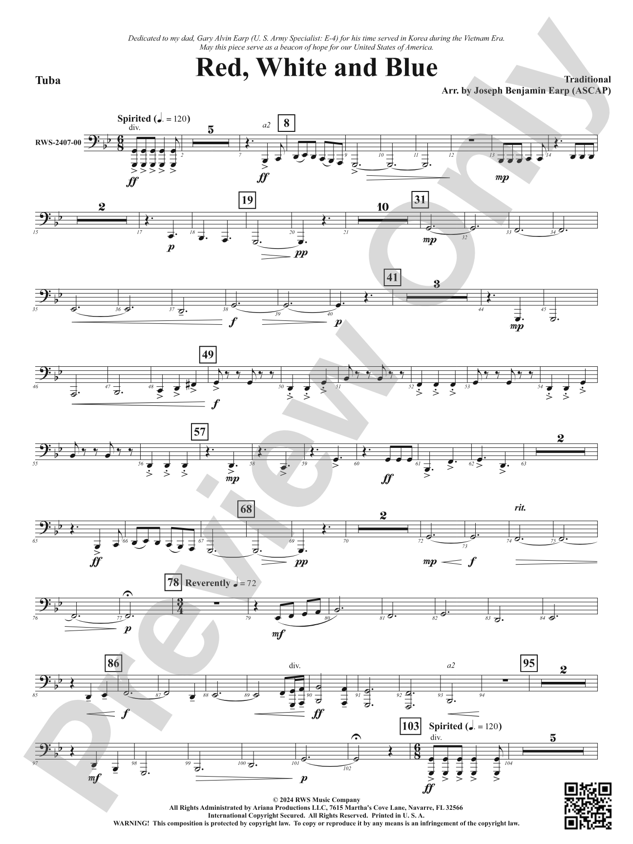 Red, White and Blue: Tuba