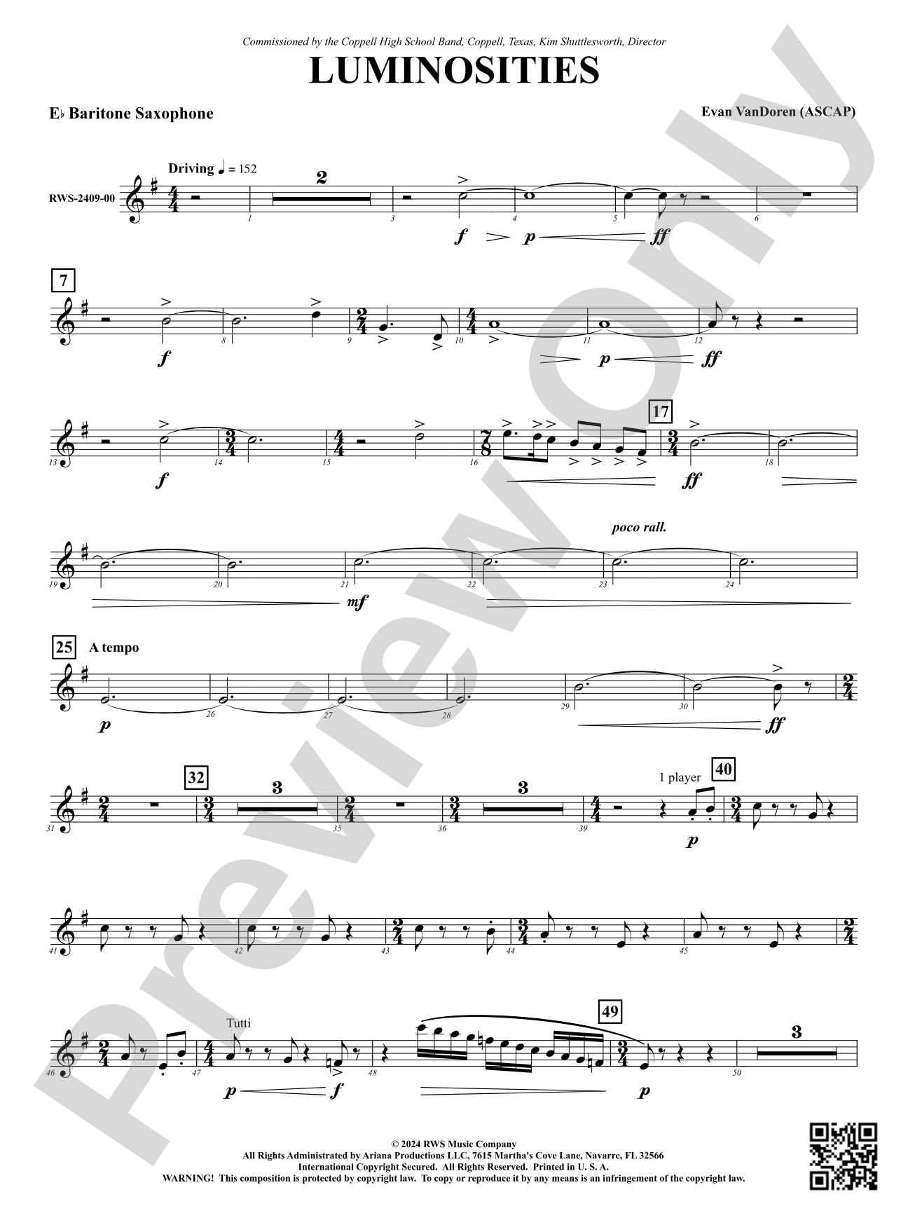 Luminosities: E-flat Baritone Saxophone