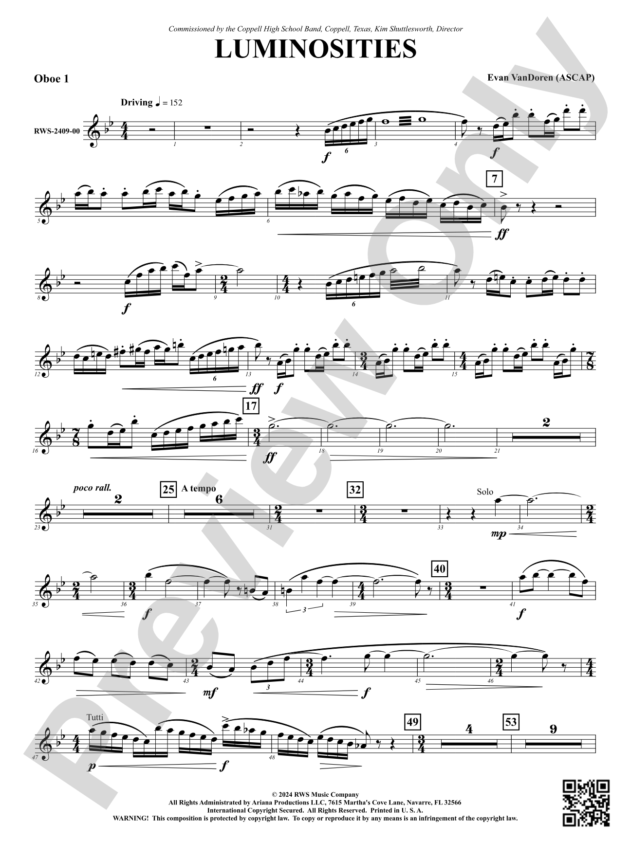 Luminosities: Oboe