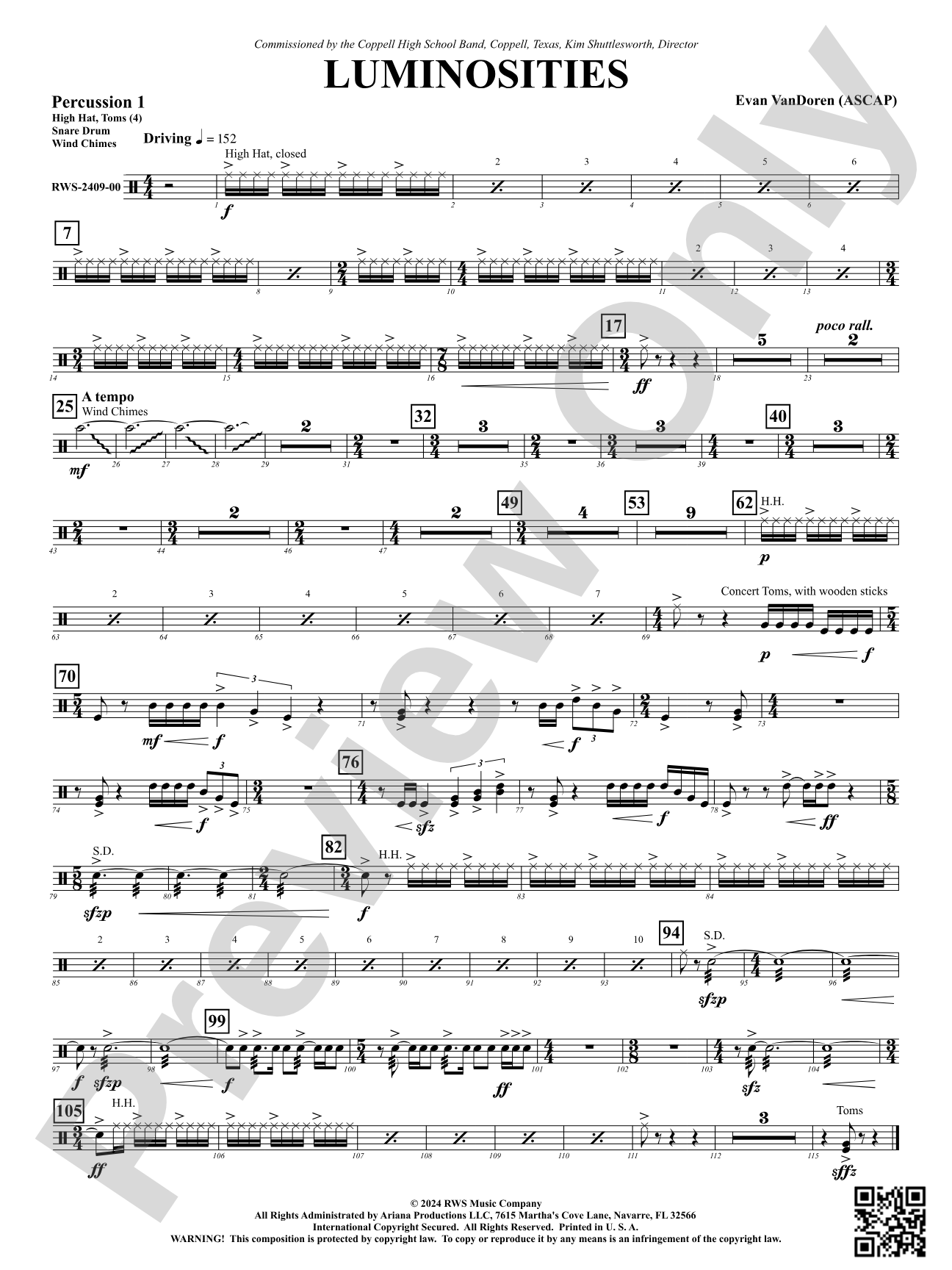 Luminosities: 1st Percussion