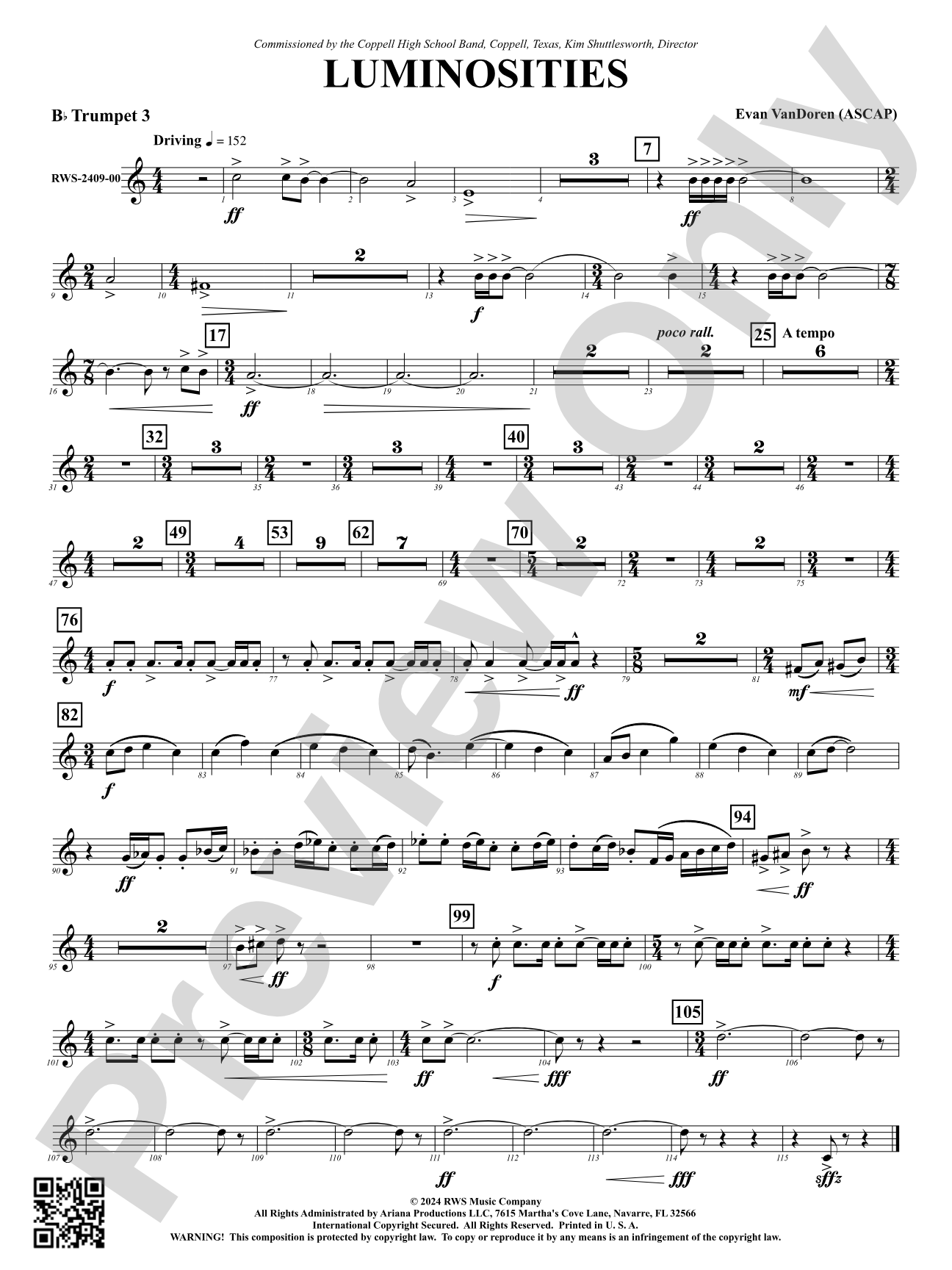 Luminosities: 3rd B-flat Trumpet