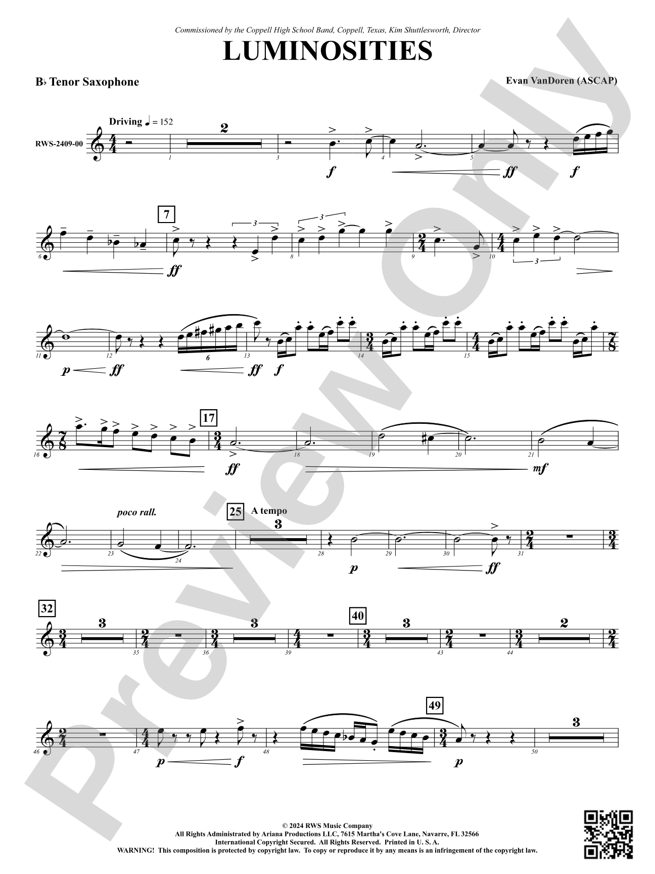 Luminosities: B-flat Tenor Saxophone