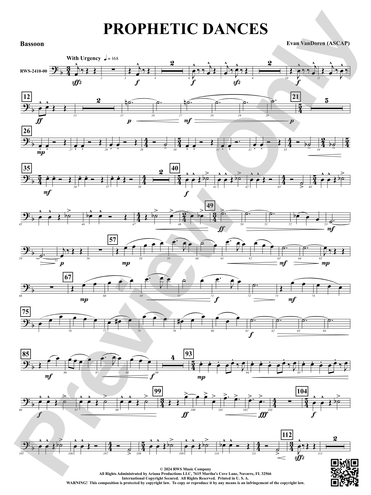 Prophetic Dances: Bassoon