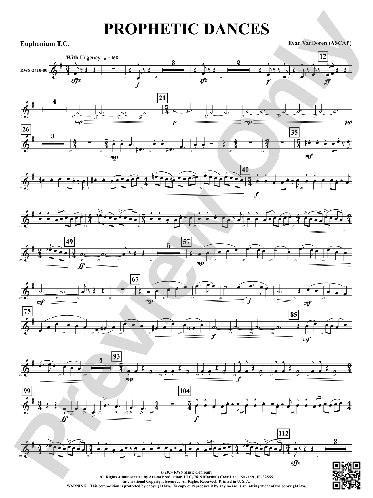 Prophetic Dances: Baritone T.C.
