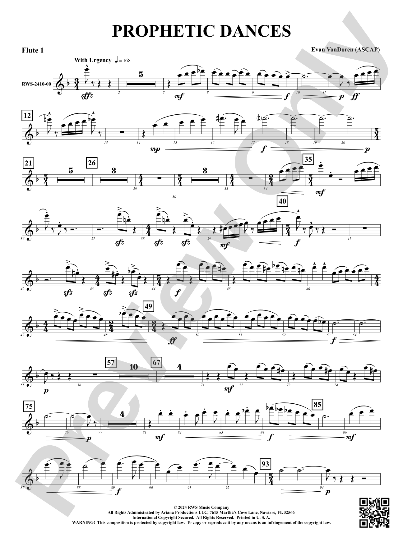 Prophetic Dances: 1st Flute