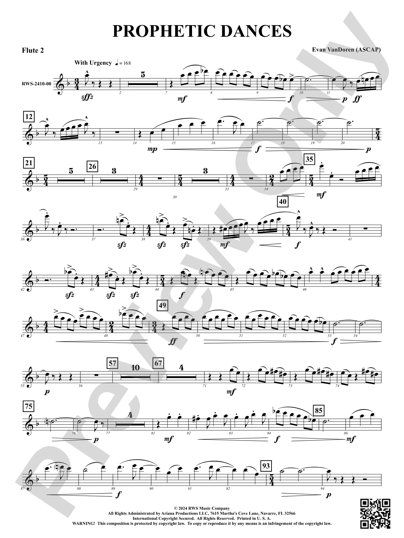 Prophetic Dances: 2nd Flute