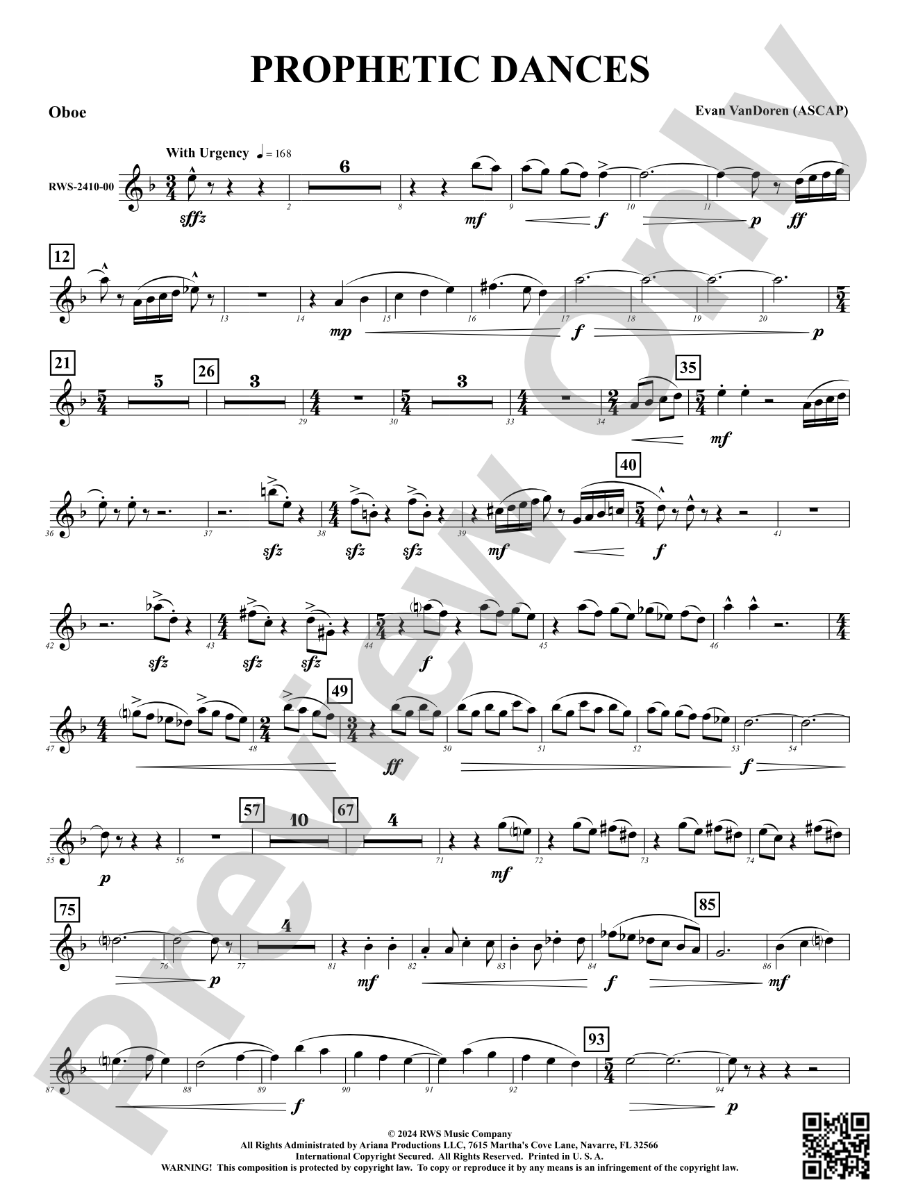 Prophetic Dances: Oboe