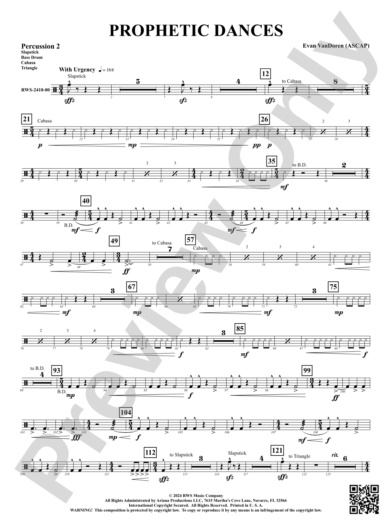 Prophetic Dances: 2nd Percussion