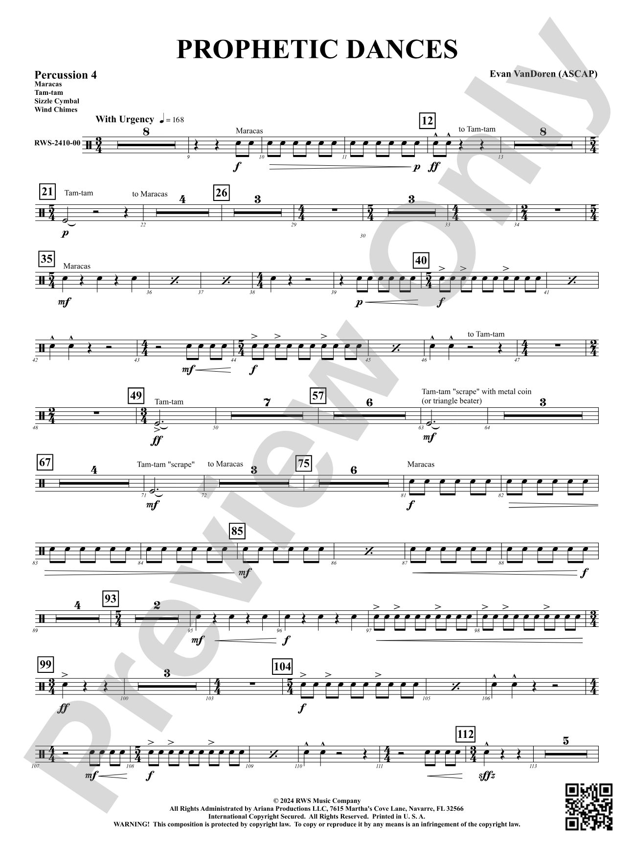 Prophetic Dances: 4th Percussion