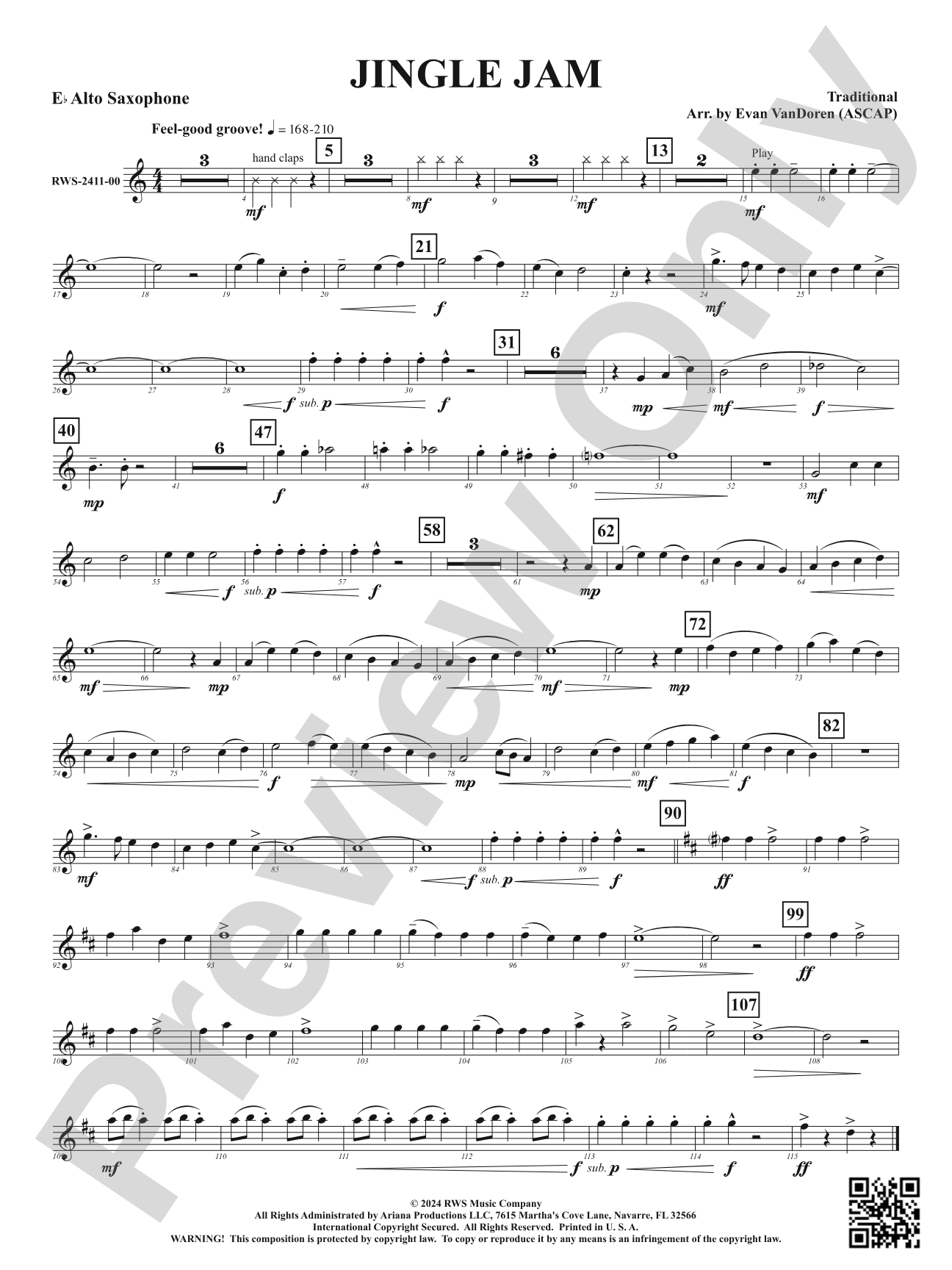 Jingle Jam: 1st E-flat Alto Saxophone