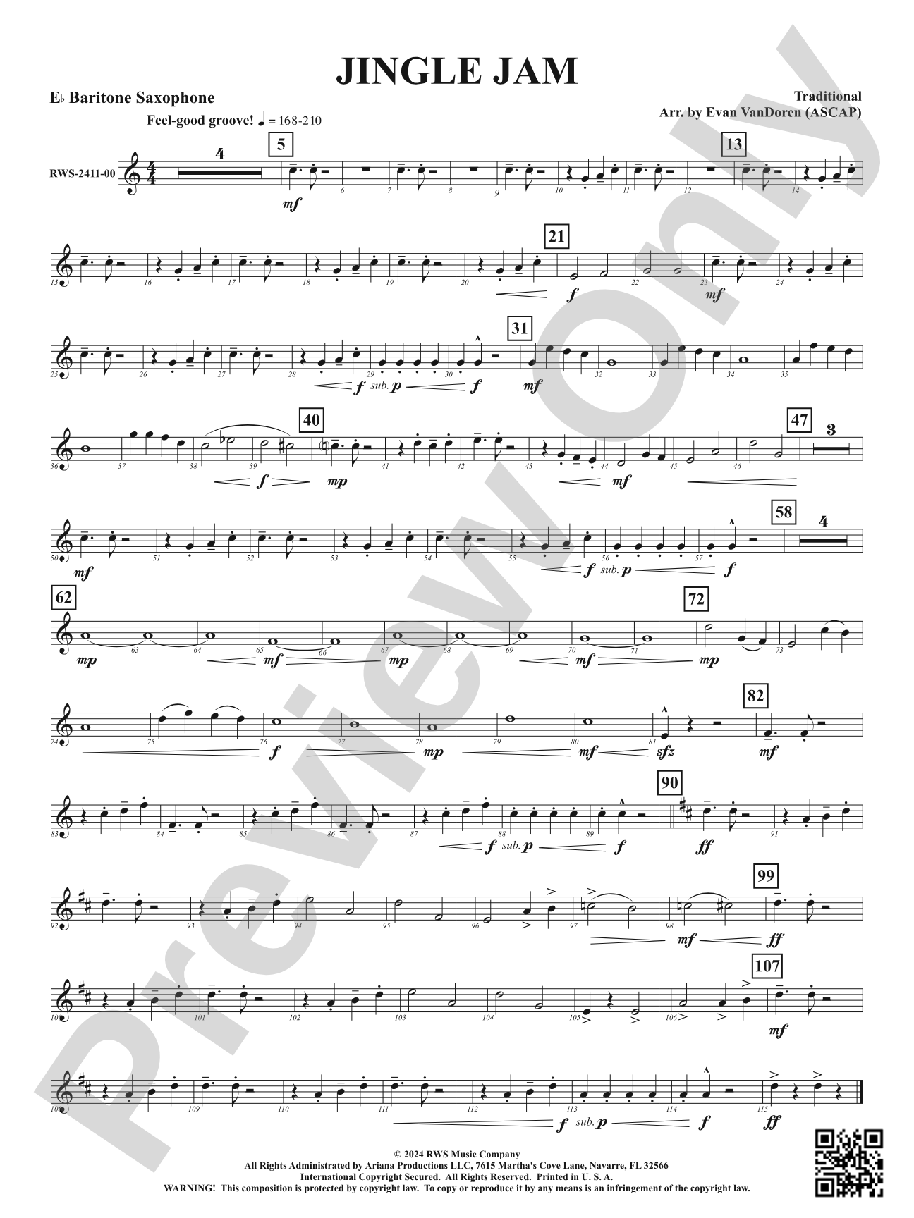 Jingle Jam: E-flat Baritone Saxophone