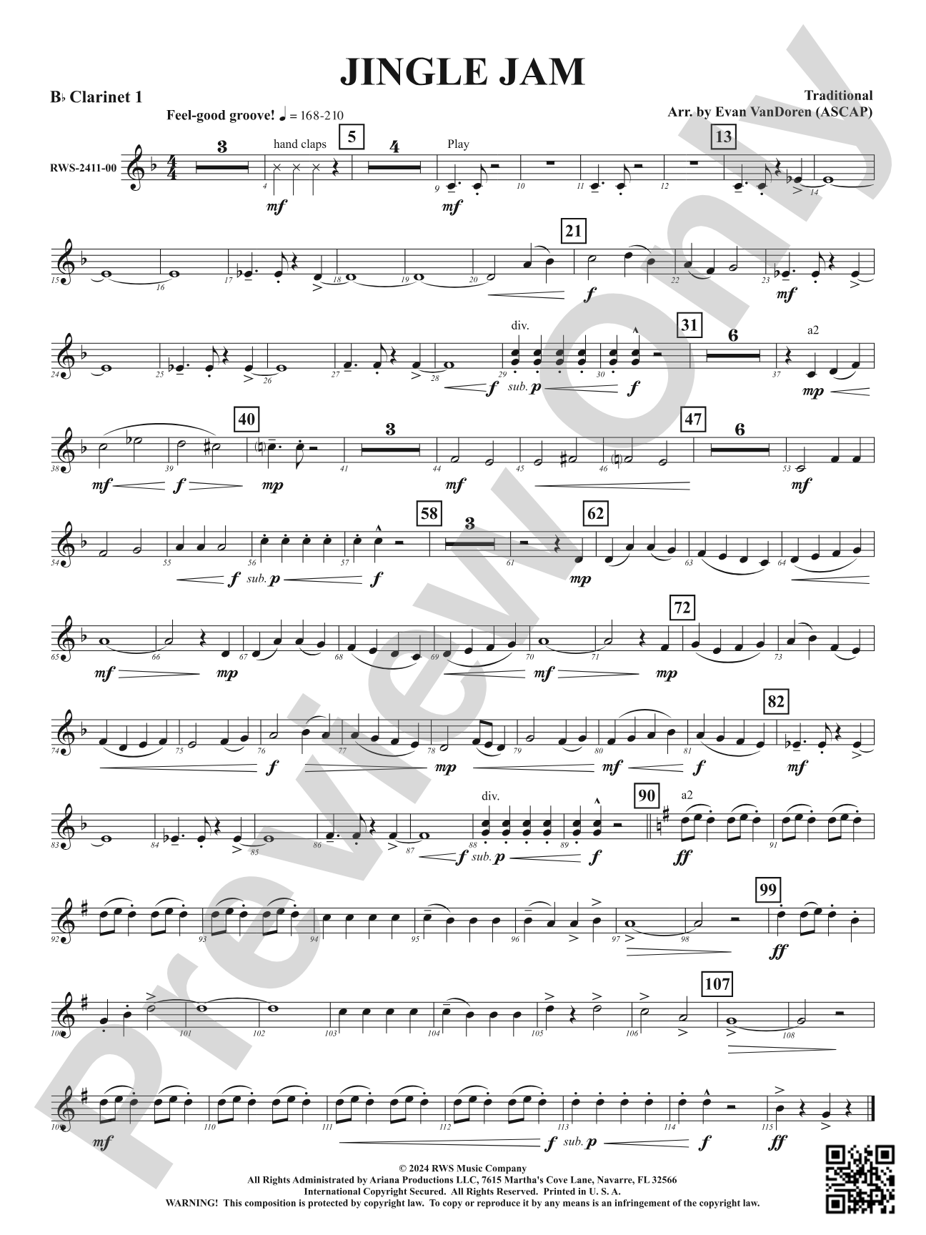 Jingle Jam: 1st B-flat Clarinet