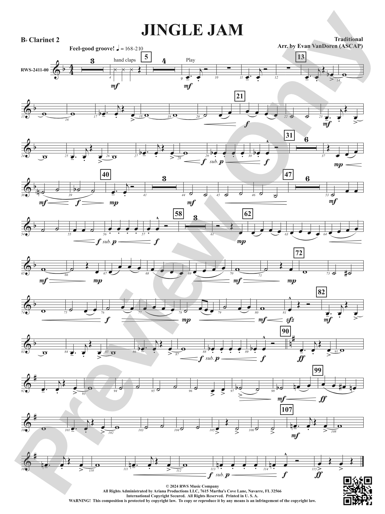 Jingle Jam: 2nd B-flat Clarinet