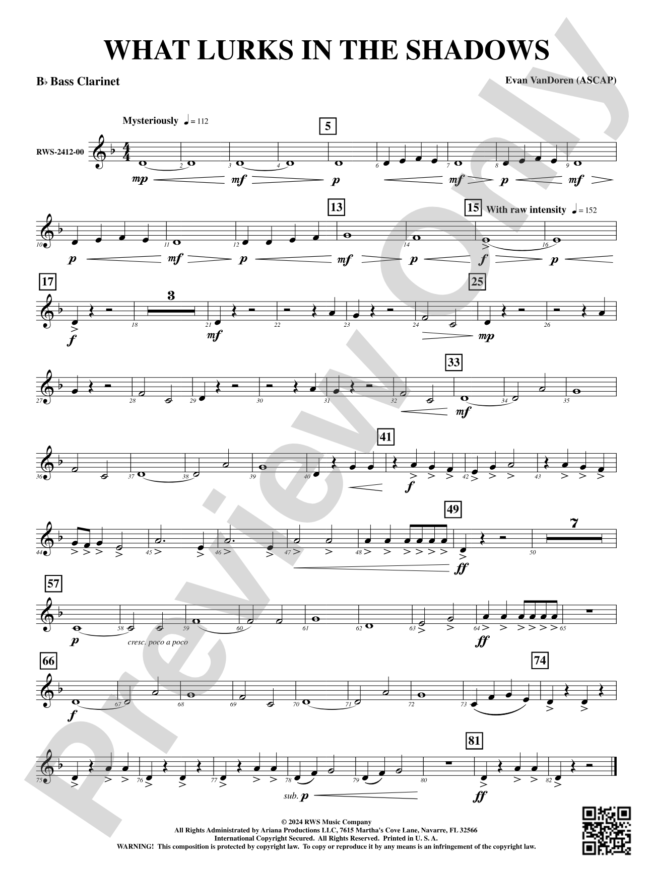 What Lurks in the Shadows: B-flat Bass Clarinet
