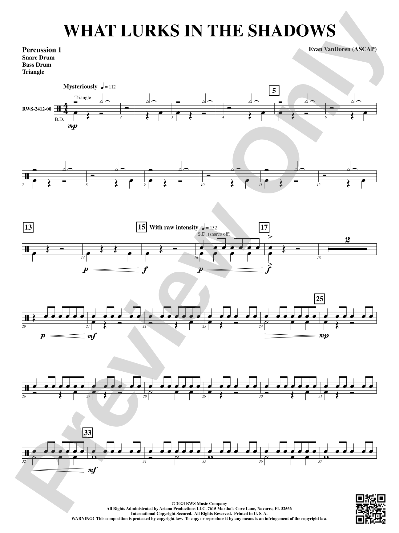 What Lurks in the Shadows: 1st Percussion