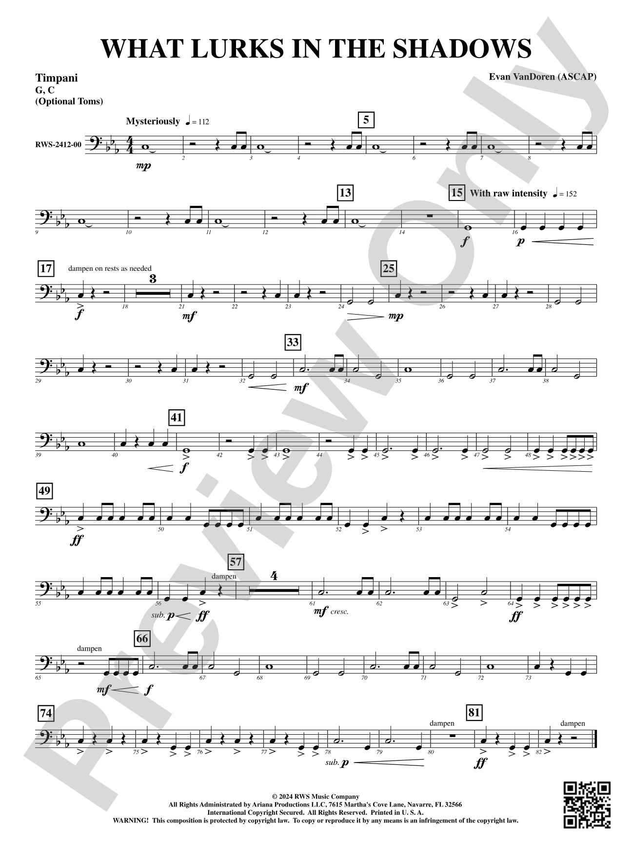 What Lurks in the Shadows: Timpani