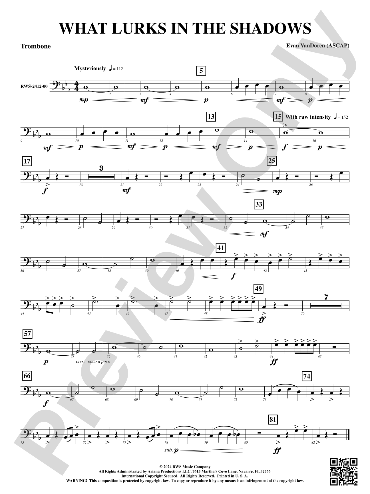 What Lurks in the Shadows: 1st Trombone