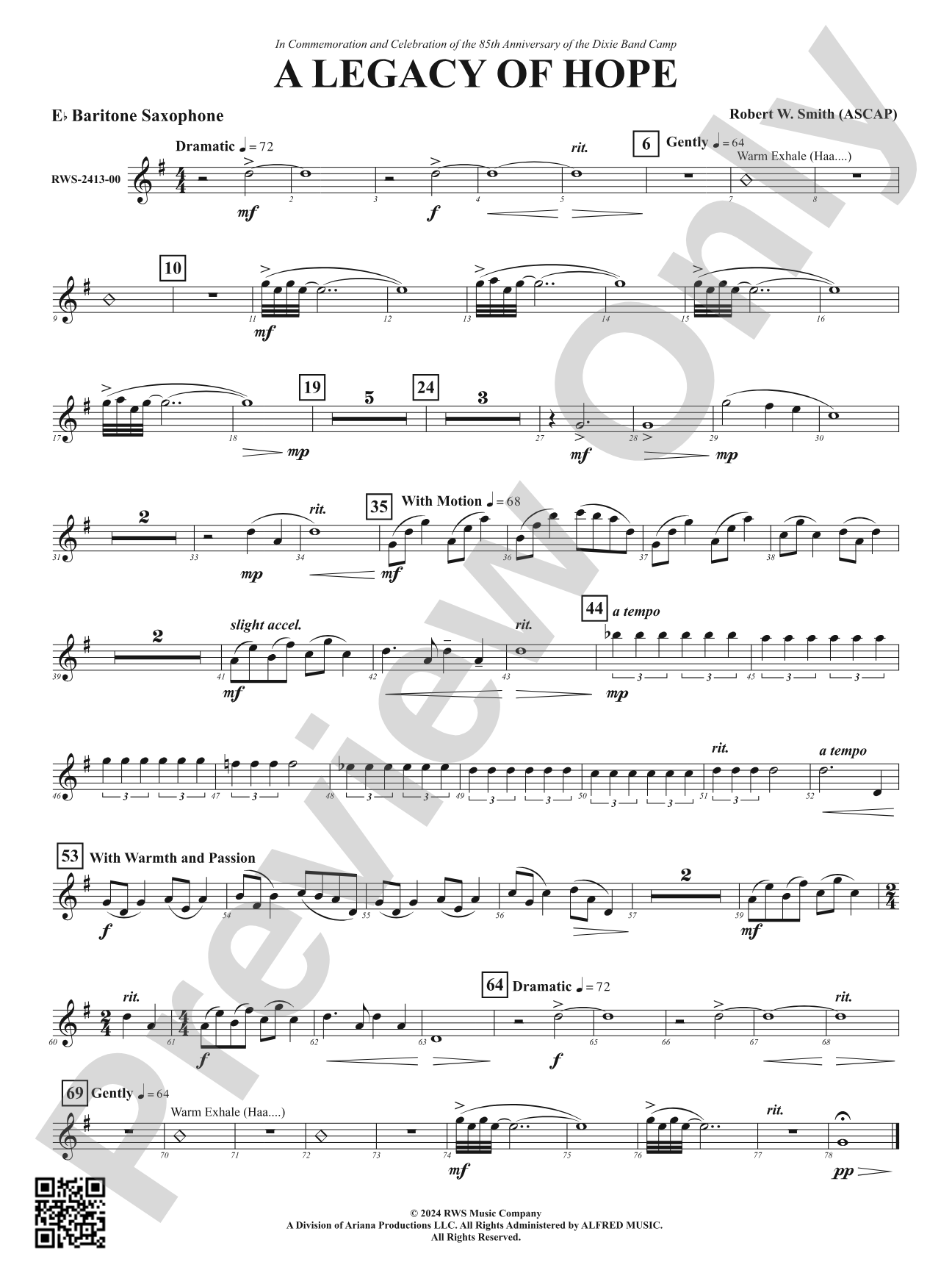A Legacy of Hope: E-flat Baritone Saxophone