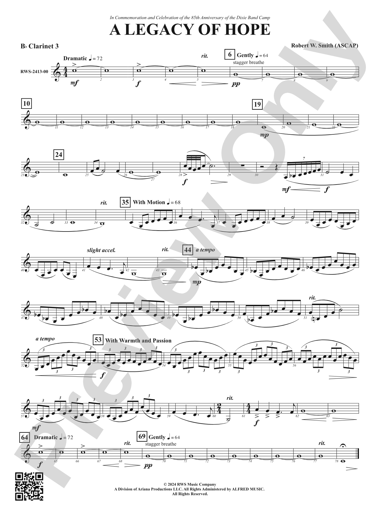 A Legacy of Hope: 3rd B-flat Clarinet