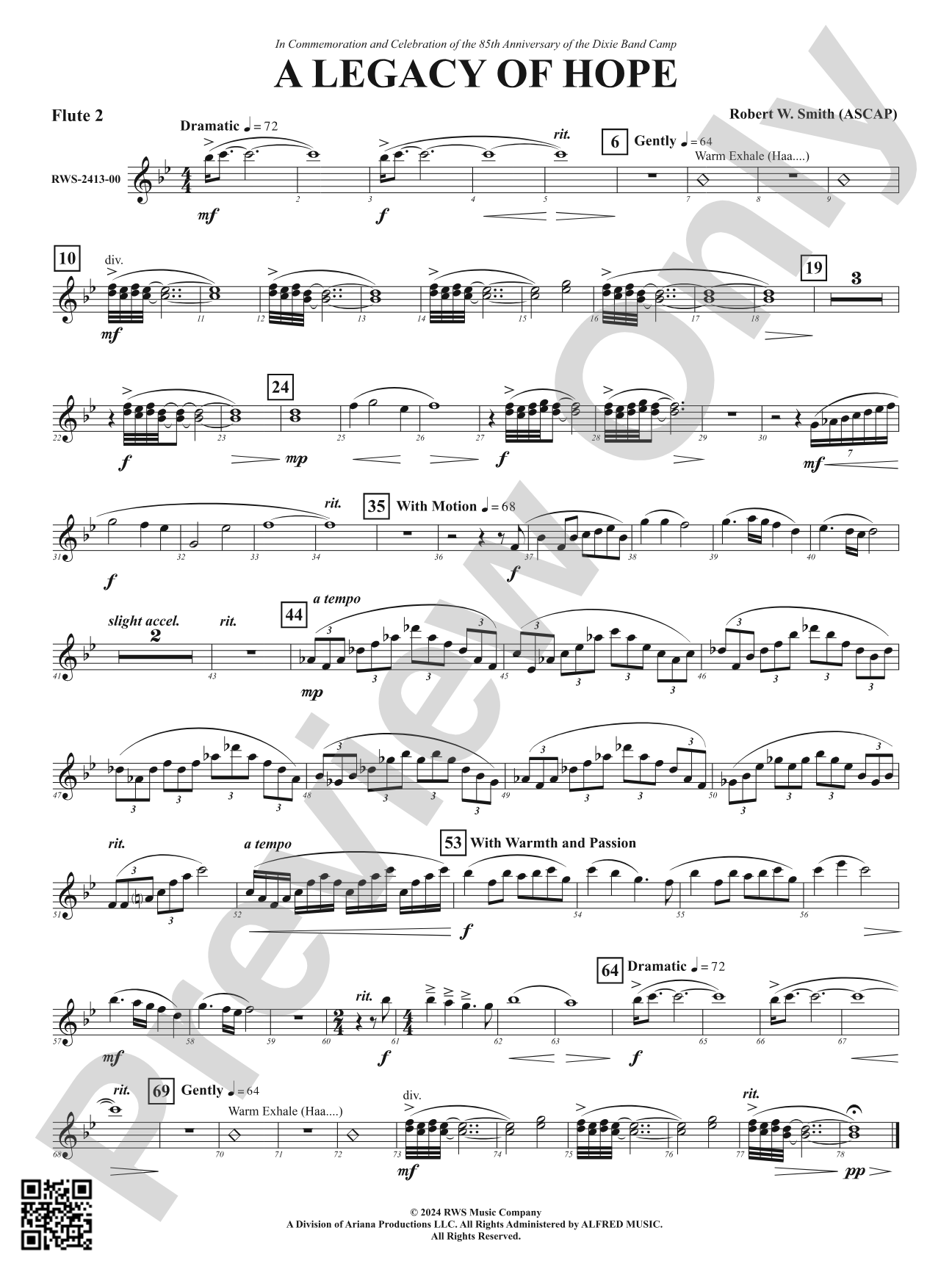 A Legacy of Hope: 2nd Flute