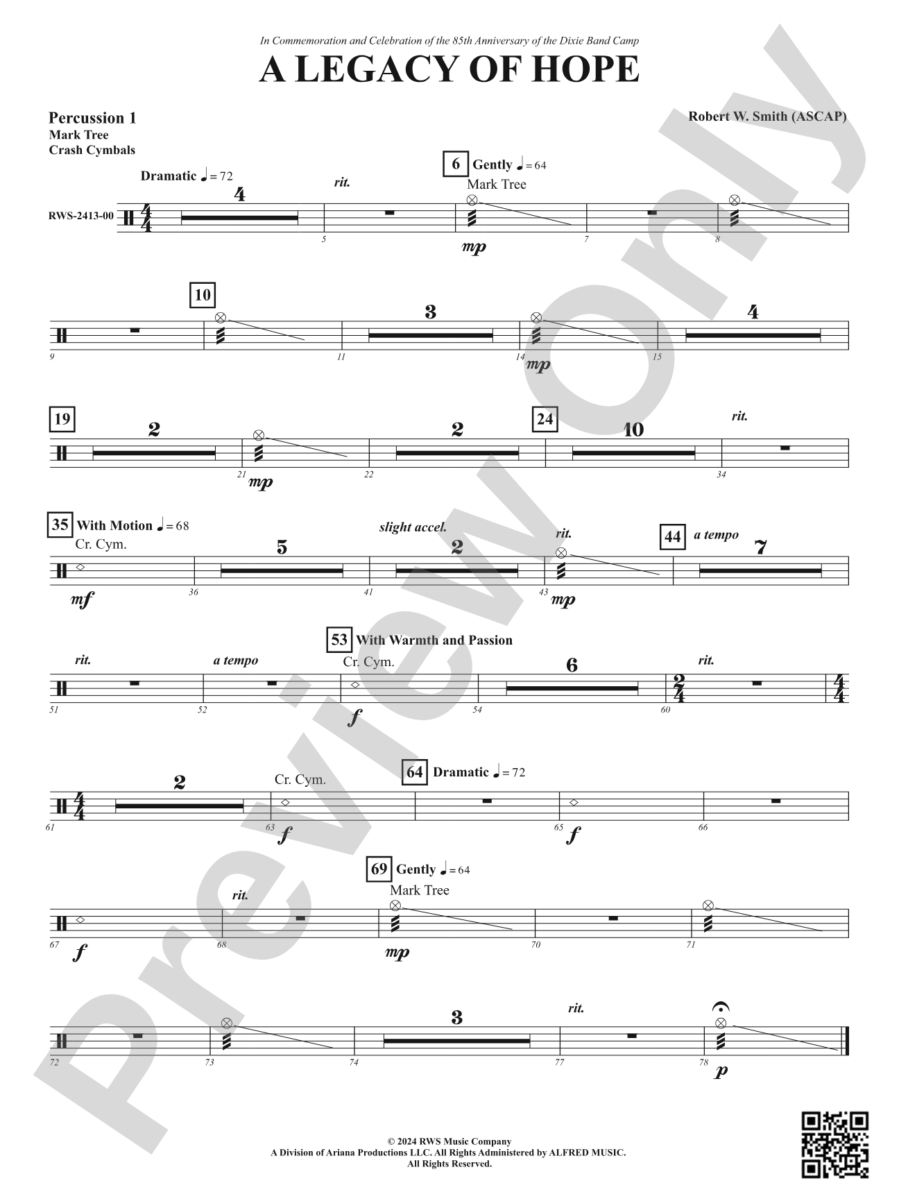 A Legacy of Hope: 1st Percussion