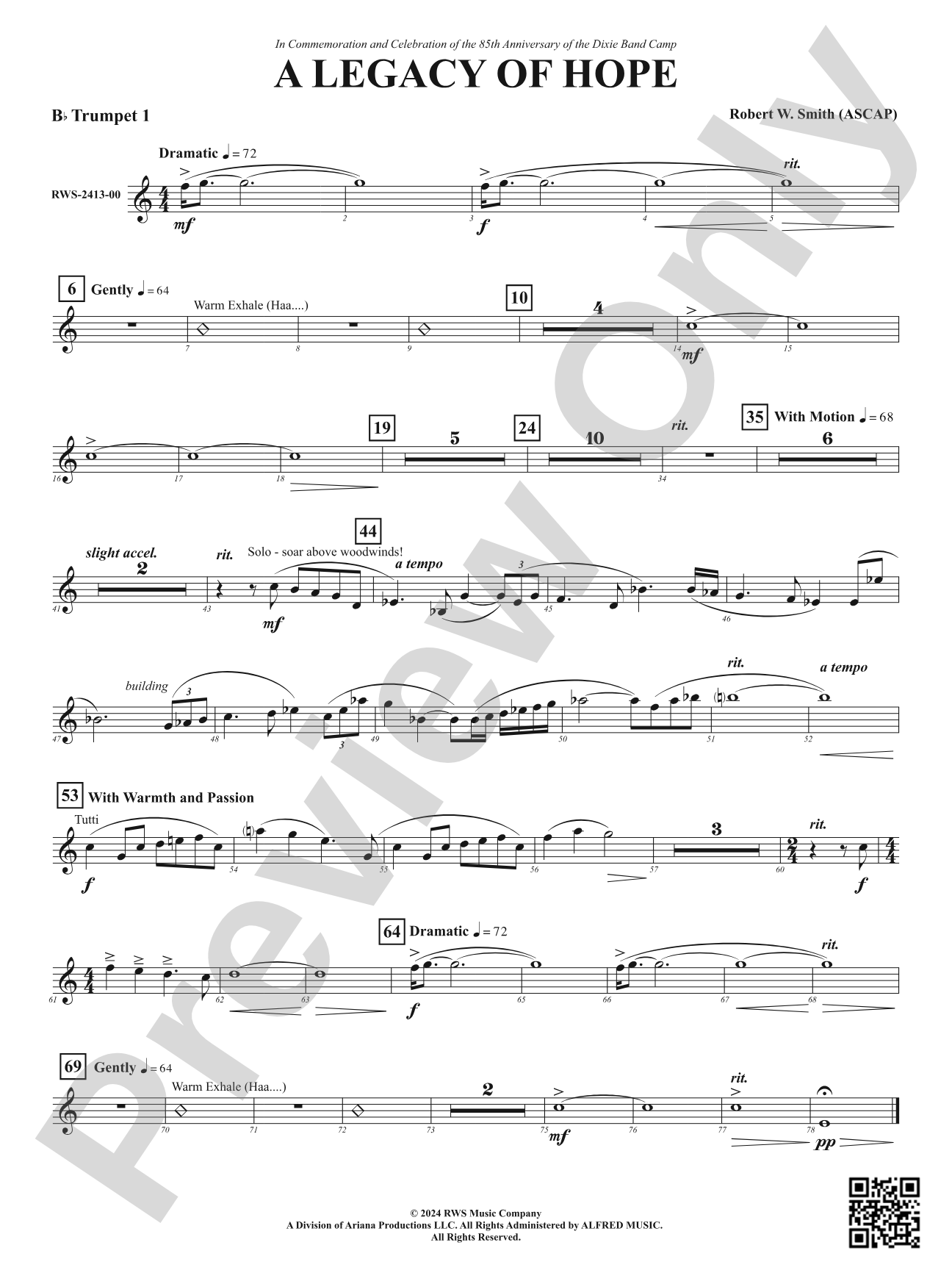 A Legacy of Hope: 1st B-flat Trumpet