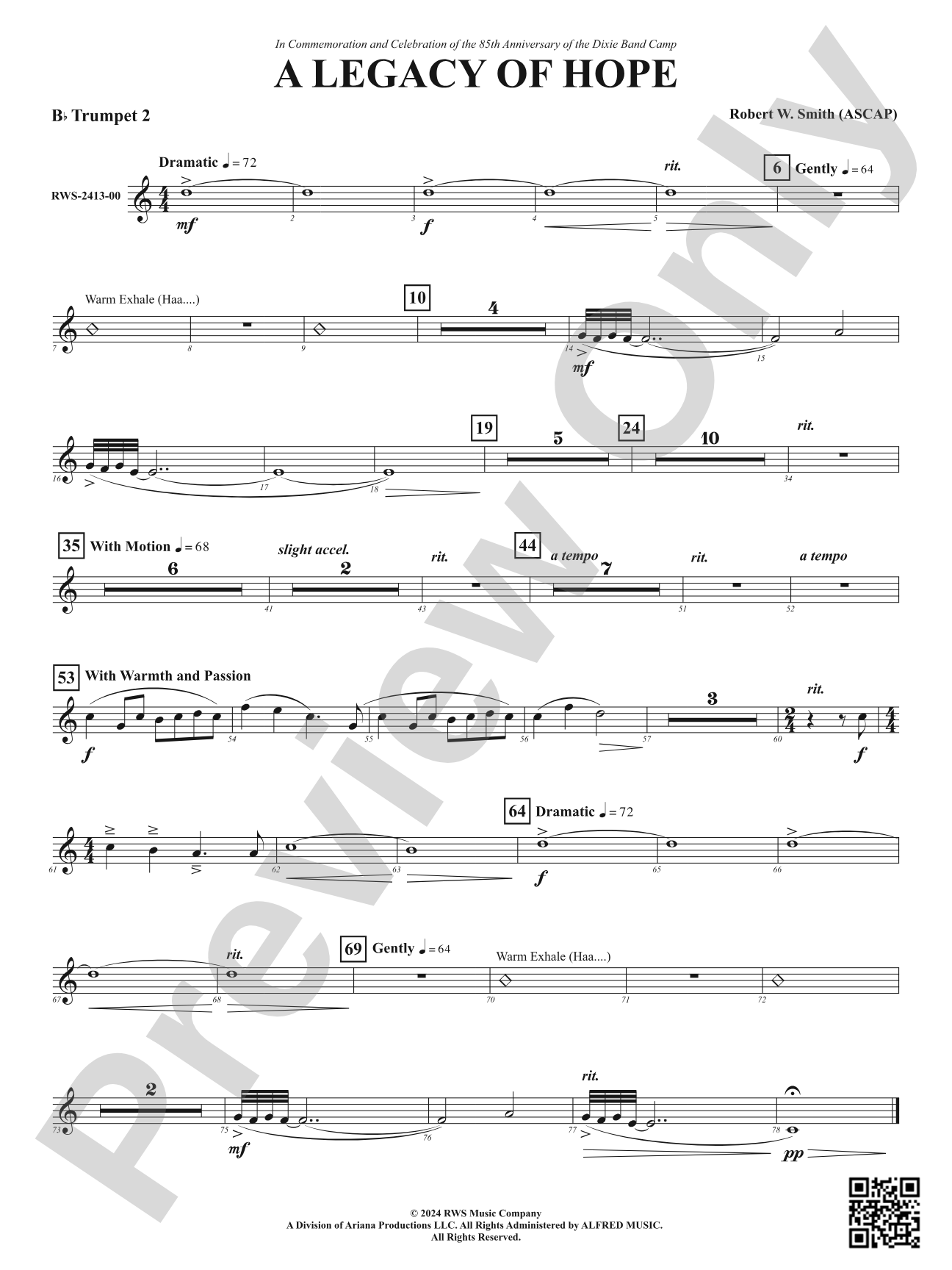 A Legacy of Hope: 2nd B-flat Trumpet
